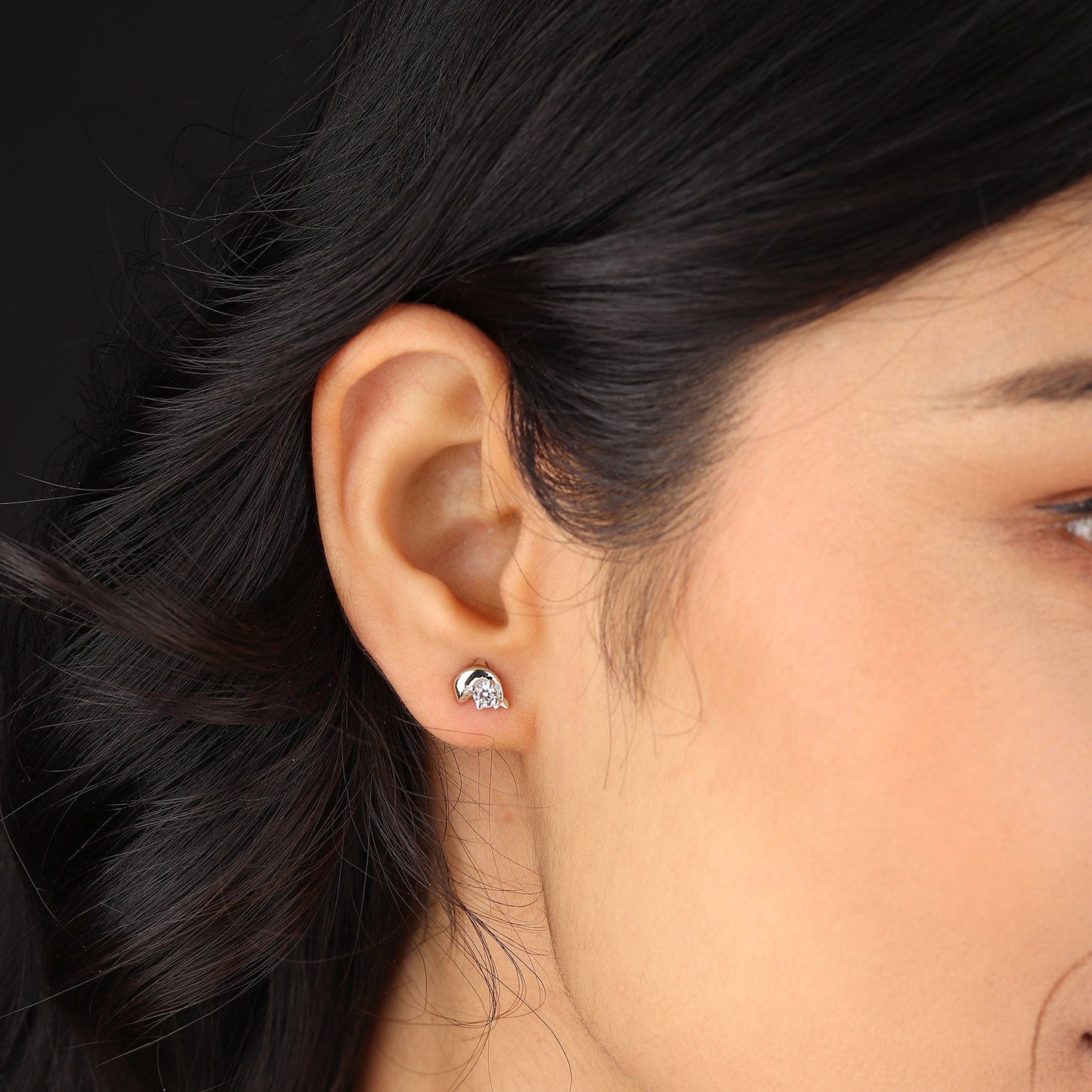 Pure Sterling Silver (92.5% purity)Precious, Beautiful and Designer Stud Earrings with cubic zirconia (AD) stones for Girls and Women