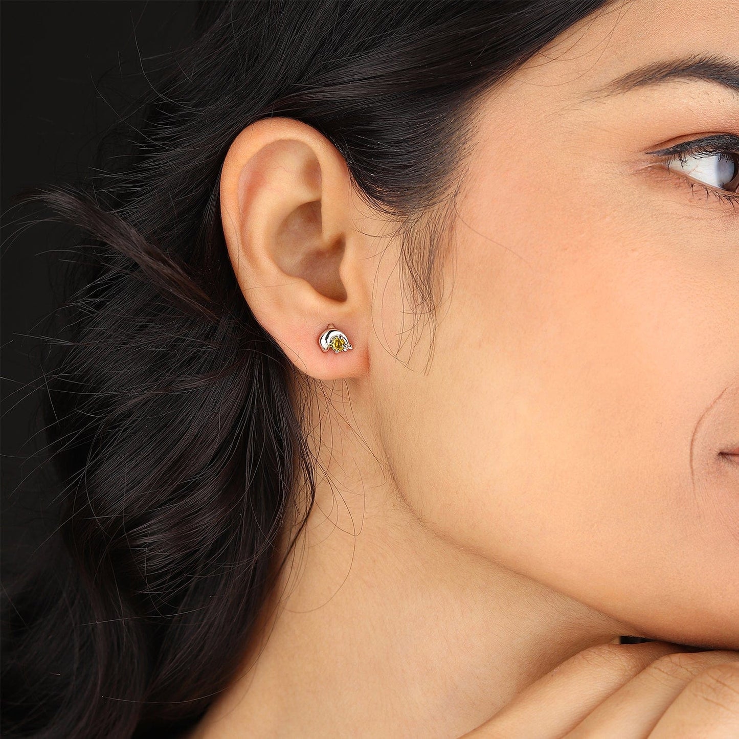 Pure Sterling Silver (92.5% purity)Precious, Beautiful and Designer Stud Earrings with cubic zirconia (AD) stones for Girls and Women
