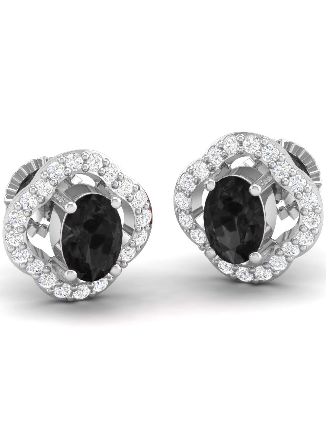 Pure Sterling Silver (92.5% purity)Precious, Beautiful and Designer Stud Earrings with cubic zirconia (AD) stones for Girls and Women