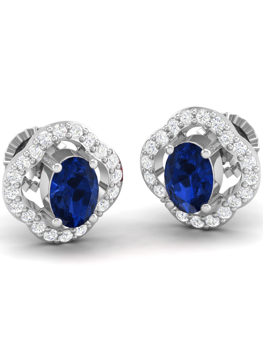 Pure Sterling Silver (92.5% purity)Precious, Beautiful and Designer Stud Earrings with cubic zirconia (AD) stones for Girls and Women