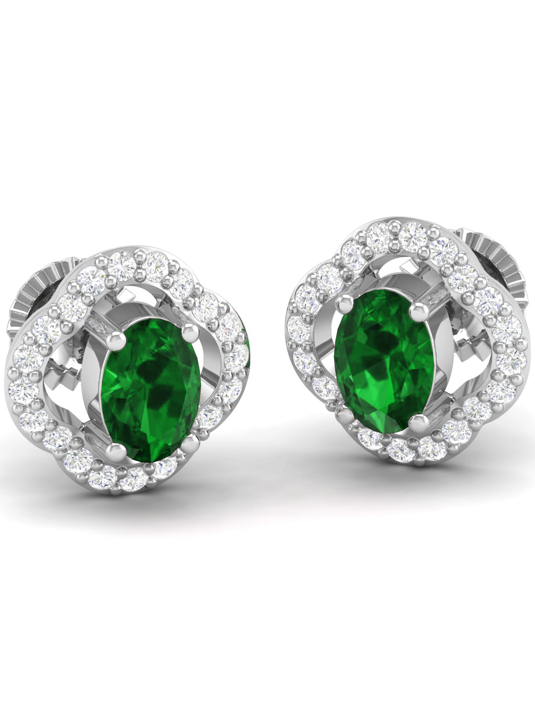 Pure Sterling Silver (92.5% purity)Precious, Beautiful and Designer Stud Earrings with cubic zirconia (AD) stones for Girls and Women