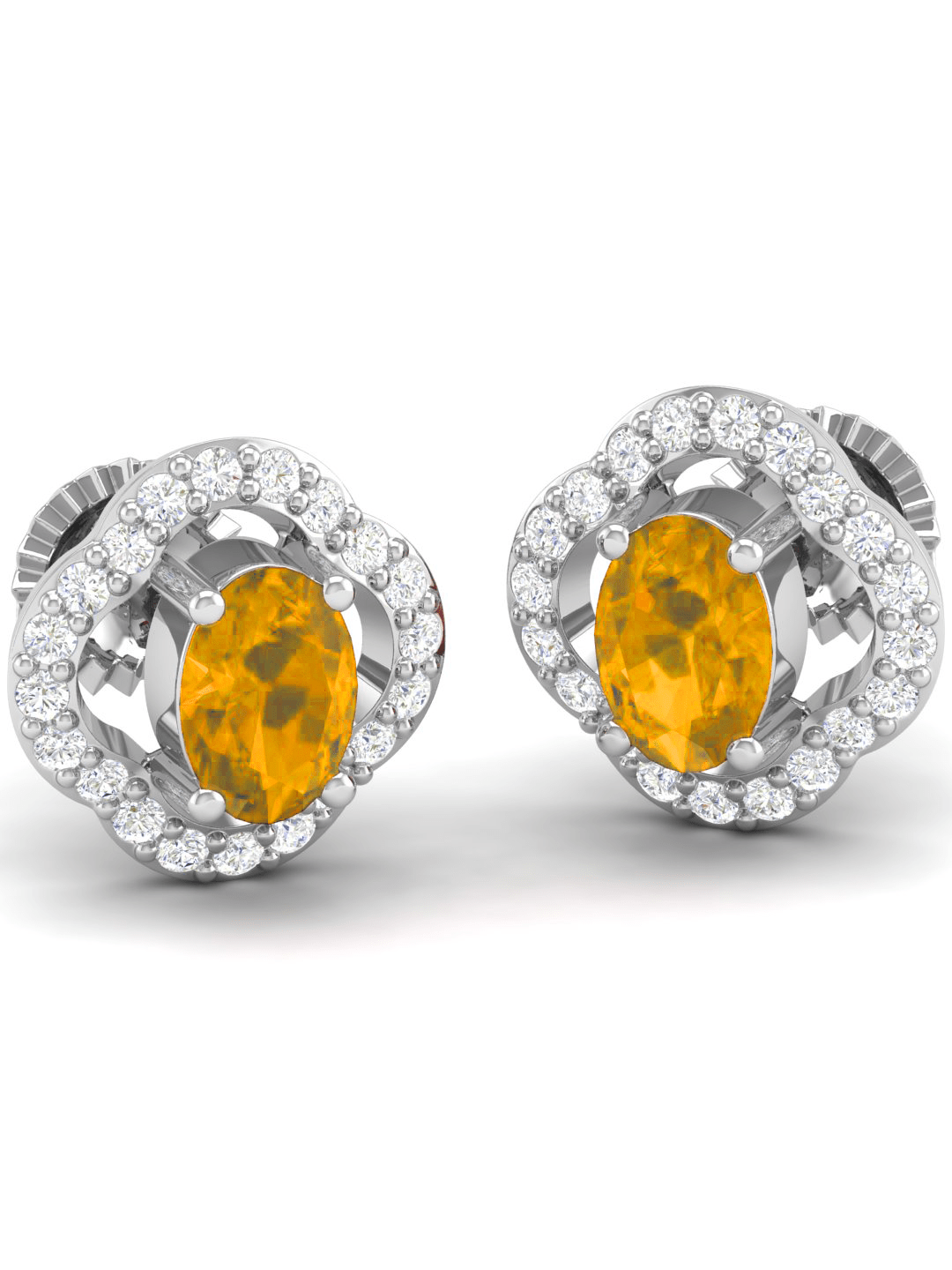 Pure Sterling Silver (92.5% purity)Precious, Beautiful and Designer Stud Earrings with cubic zirconia (AD) stones for Girls and Women