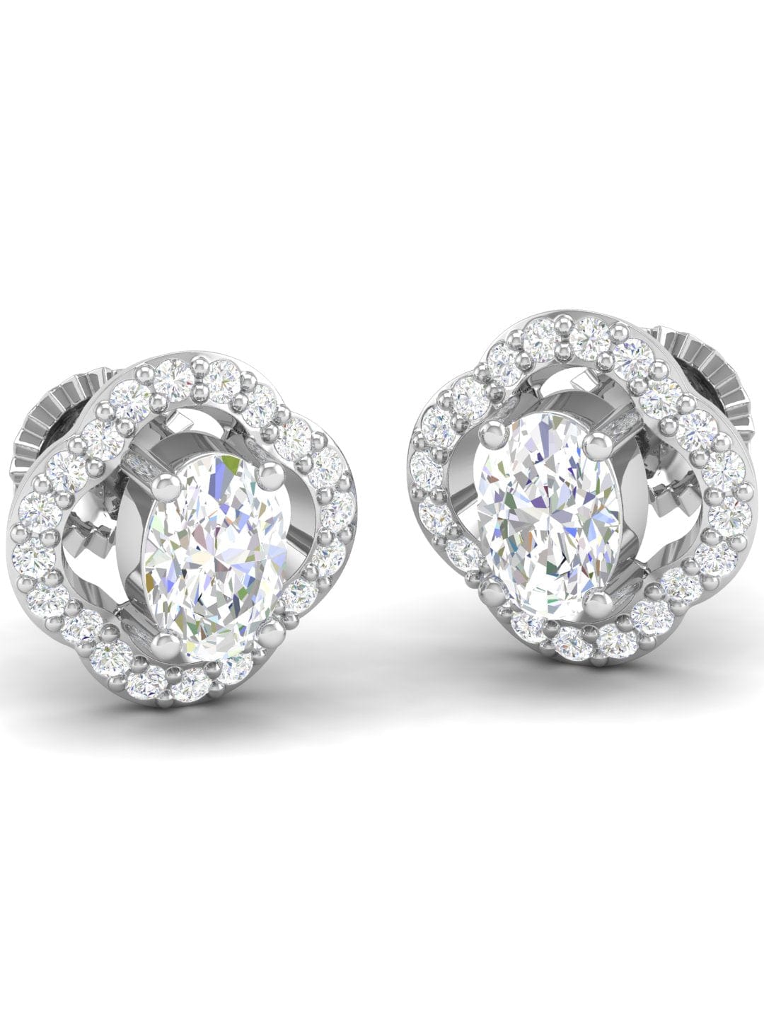 Pure Sterling Silver (92.5% purity)Precious, Beautiful and Designer Stud Earrings with cubic zirconia (AD) stones for Girls and Women