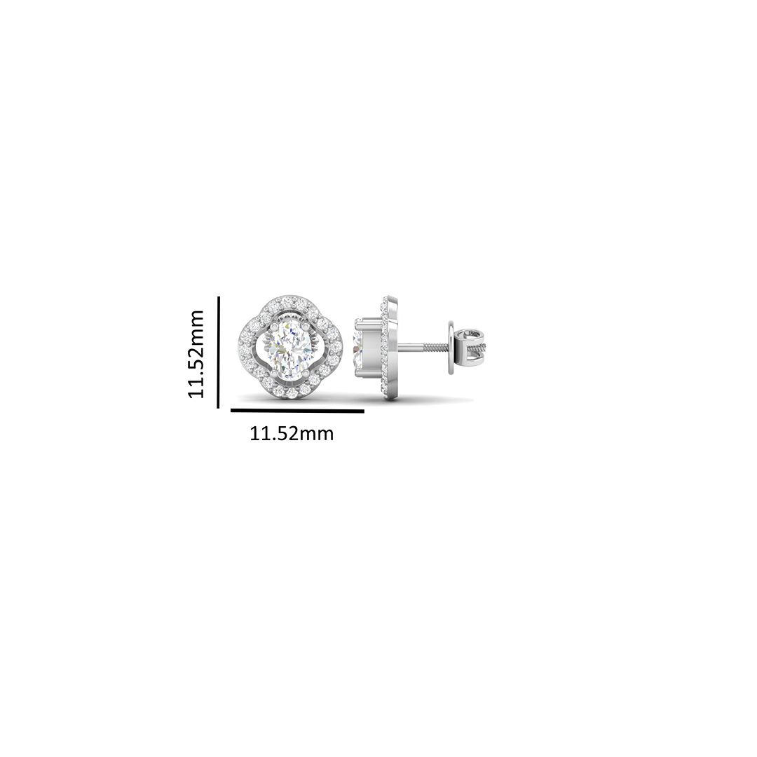 Pure Sterling Silver (92.5% purity)Precious, Beautiful and Designer Stud Earrings with cubic zirconia (AD) stones for Girls and Women