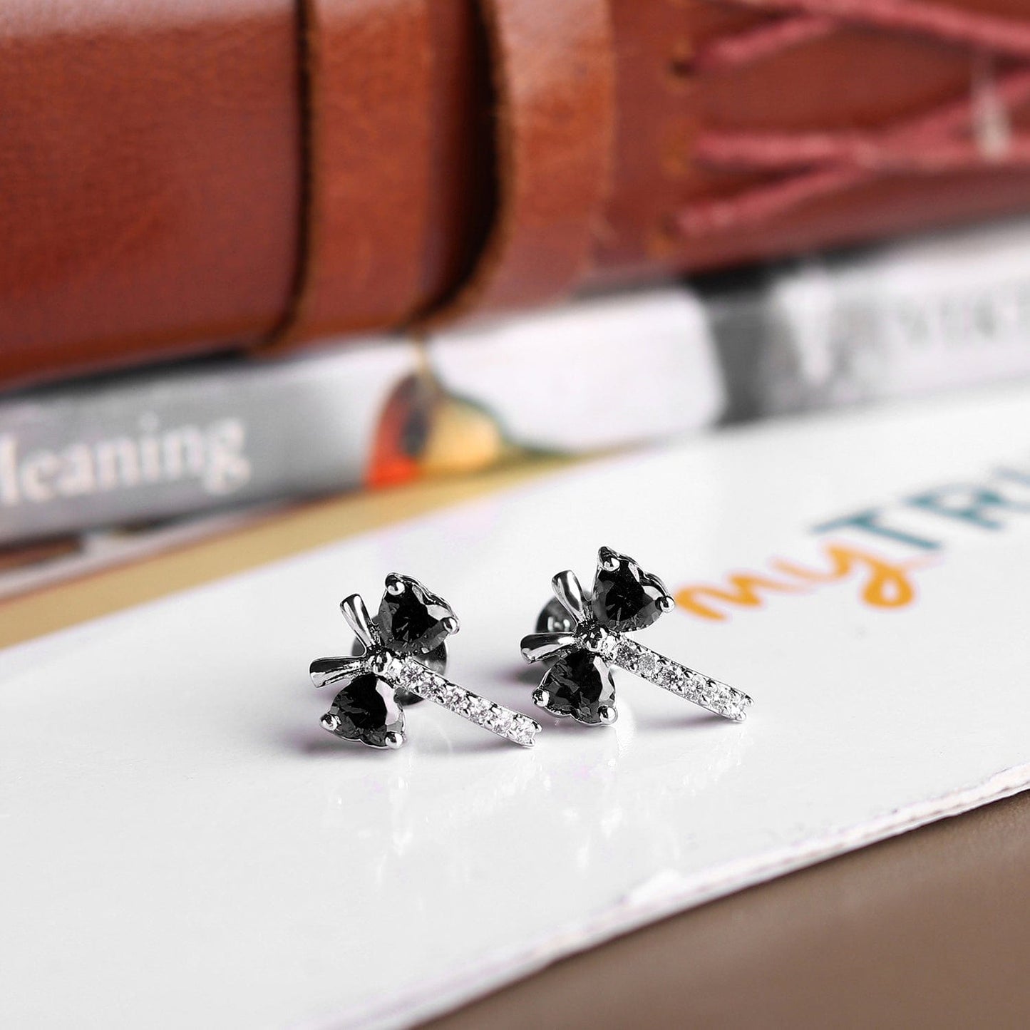 Pure Sterling Silver (92.5% purity)Precious, Beautiful and Designer Stud Earrings with cubic zirconia (AD) stones for Girls and Women