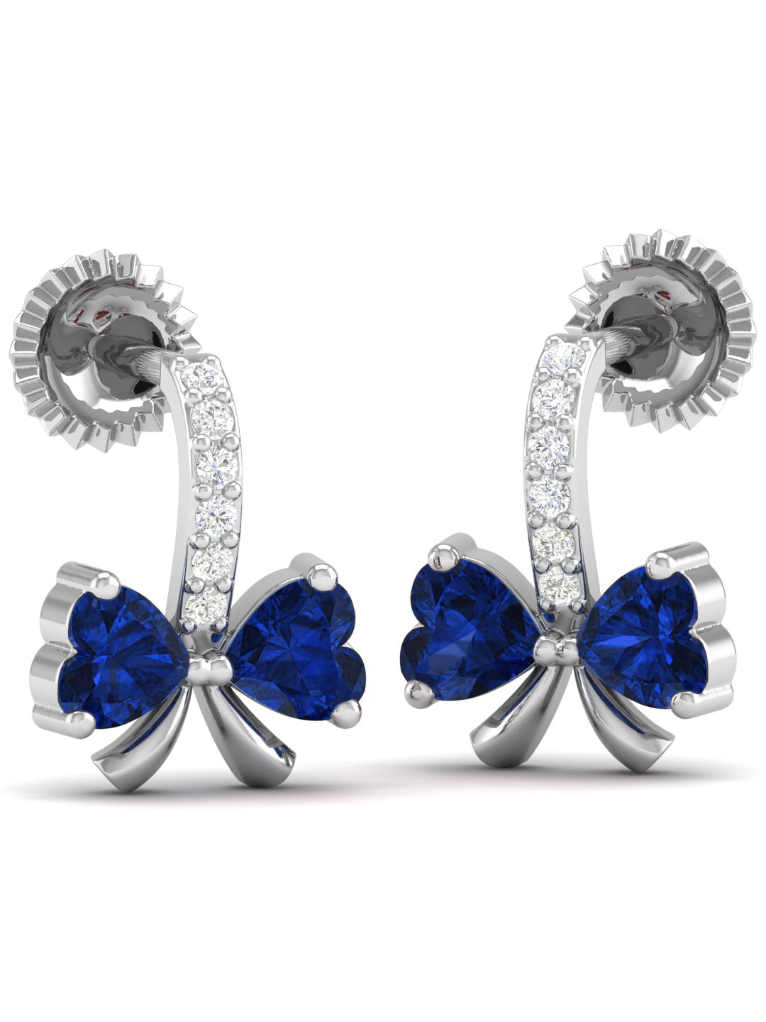 Pure Sterling Silver (92.5% purity)Precious, Beautiful and Designer Stud Earrings with cubic zirconia (AD) stones for Girls and Women