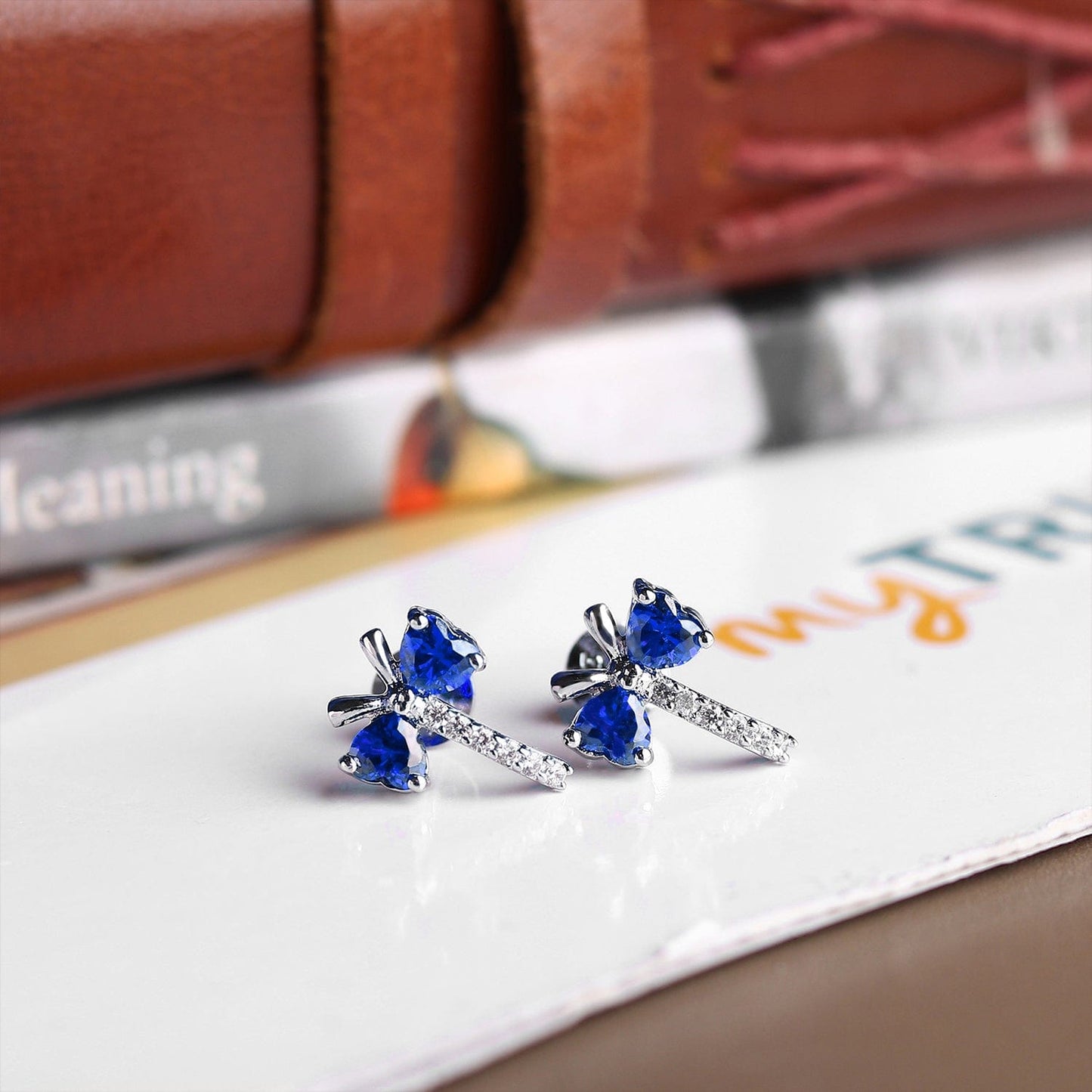 Pure Sterling Silver (92.5% purity)Precious, Beautiful and Designer Stud Earrings with cubic zirconia (AD) stones for Girls and Women