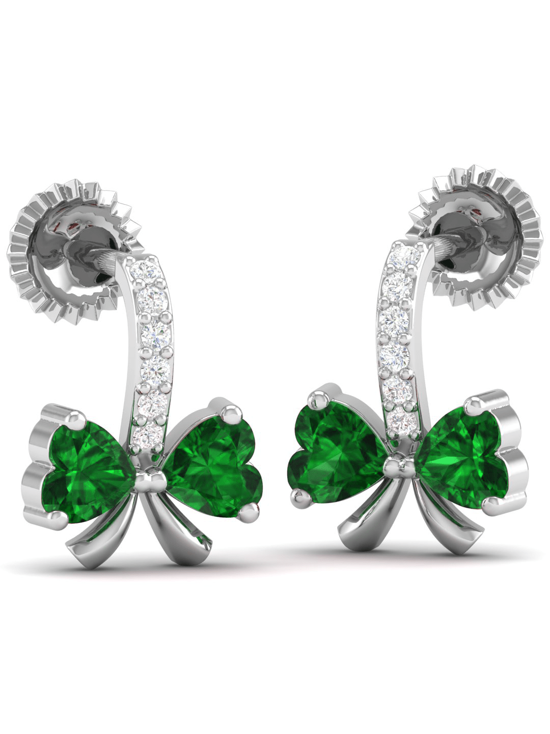 Pure Sterling Silver (92.5% purity)Precious, Beautiful and Designer Stud Earrings with cubic zirconia (AD) stones for Girls and Women
