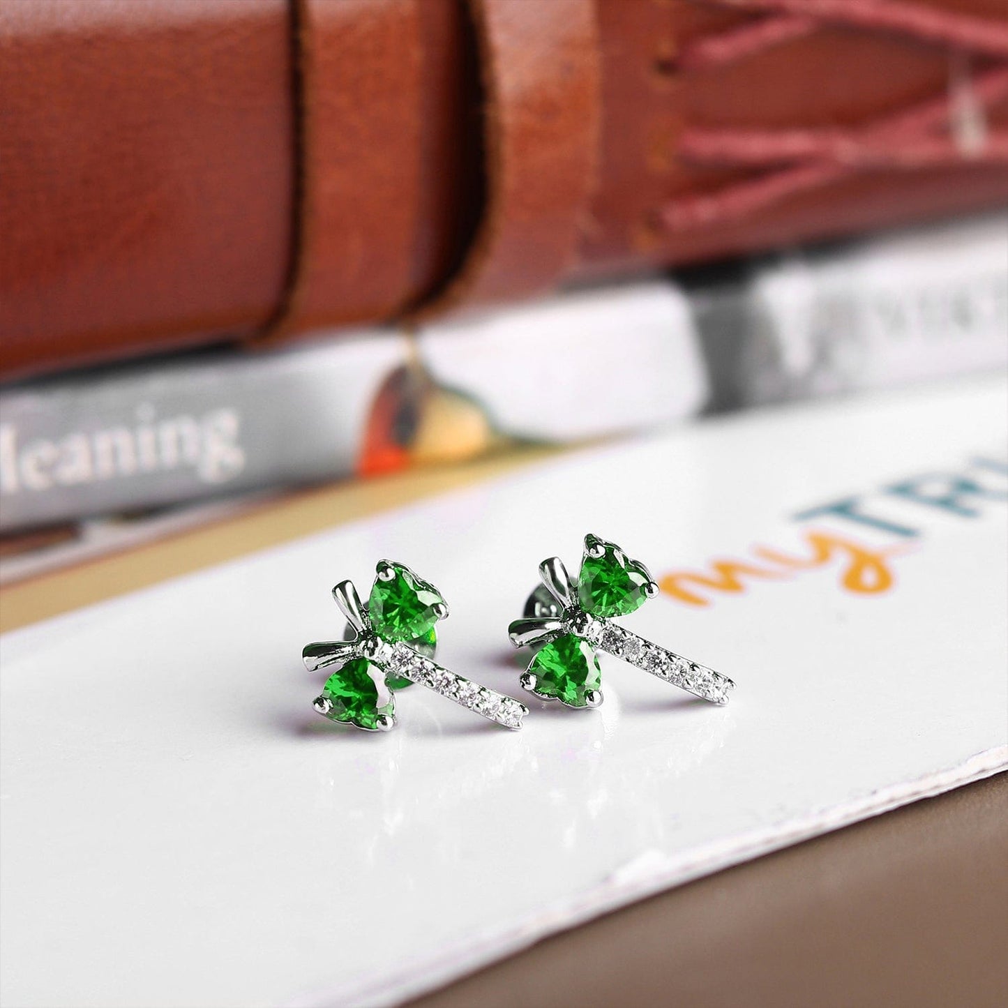 Pure Sterling Silver (92.5% purity)Precious, Beautiful and Designer Stud Earrings with cubic zirconia (AD) stones for Girls and Women