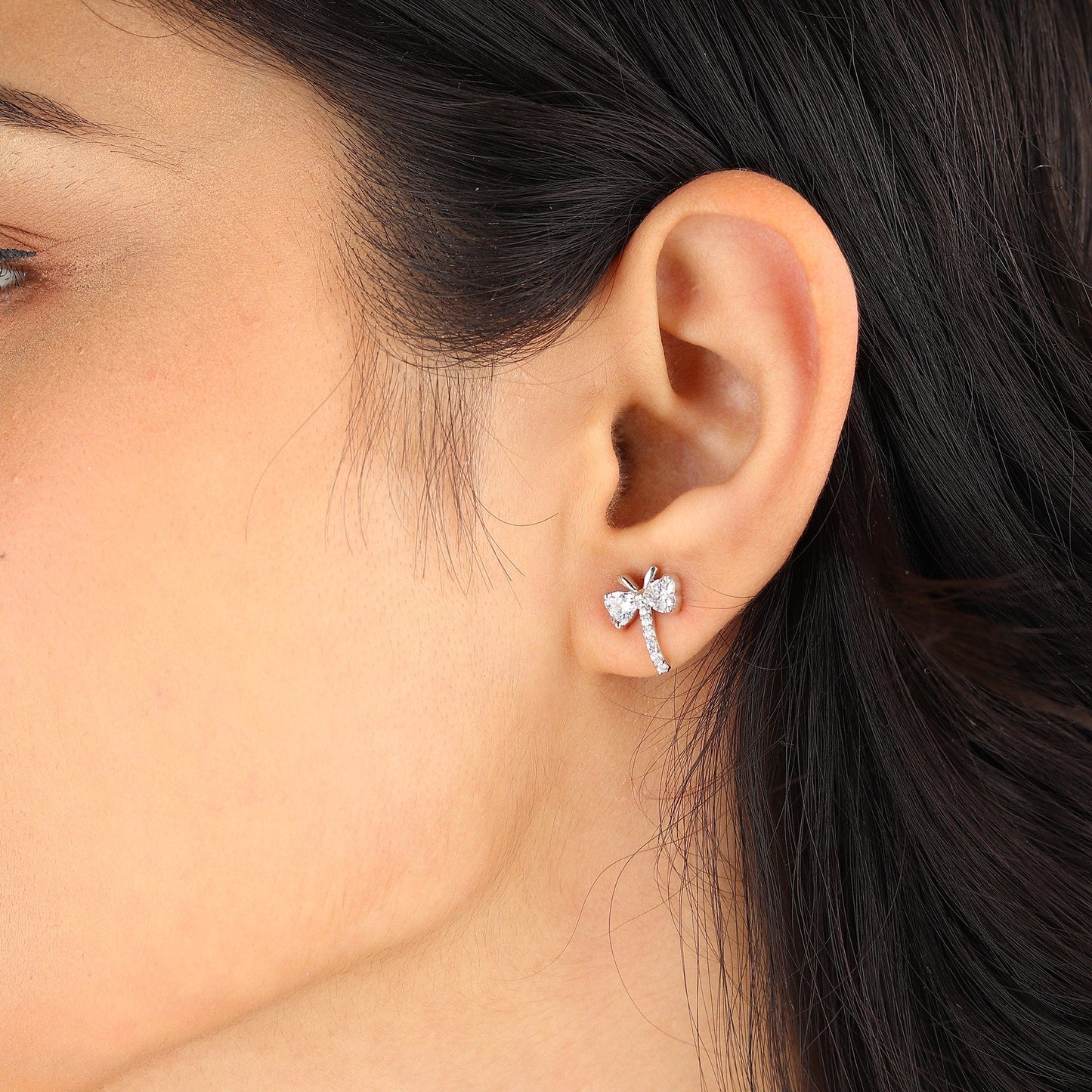 Pure Sterling Silver (92.5% purity)Precious, Beautiful and Designer Stud Earrings with cubic zirconia (AD) stones for Girls and Women