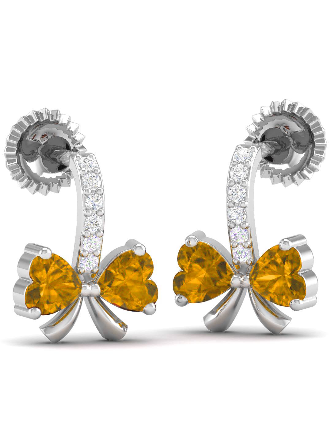 Pure Sterling Silver (92.5% purity)Precious, Beautiful and Designer Stud Earrings with cubic zirconia (AD) stones for Girls and Women