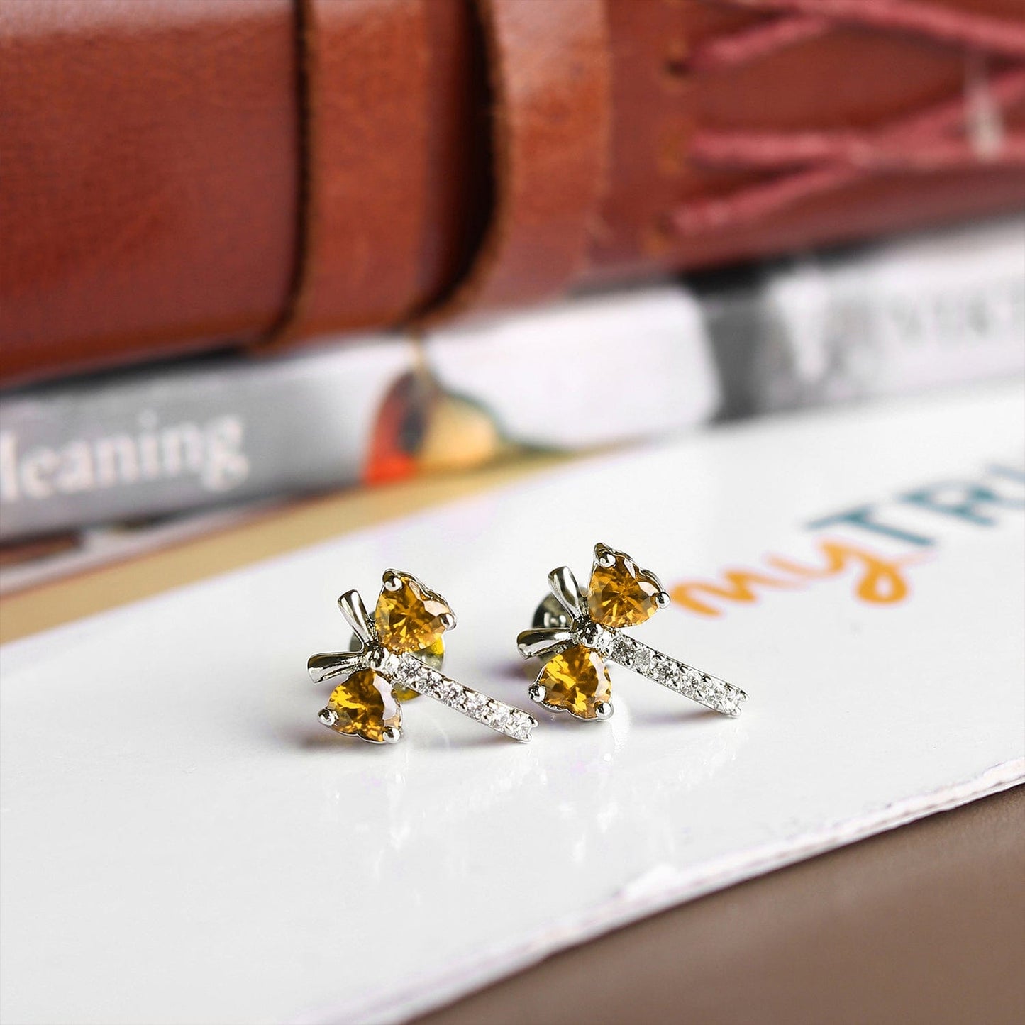 Pure Sterling Silver (92.5% purity)Precious, Beautiful and Designer Stud Earrings with cubic zirconia (AD) stones for Girls and Women