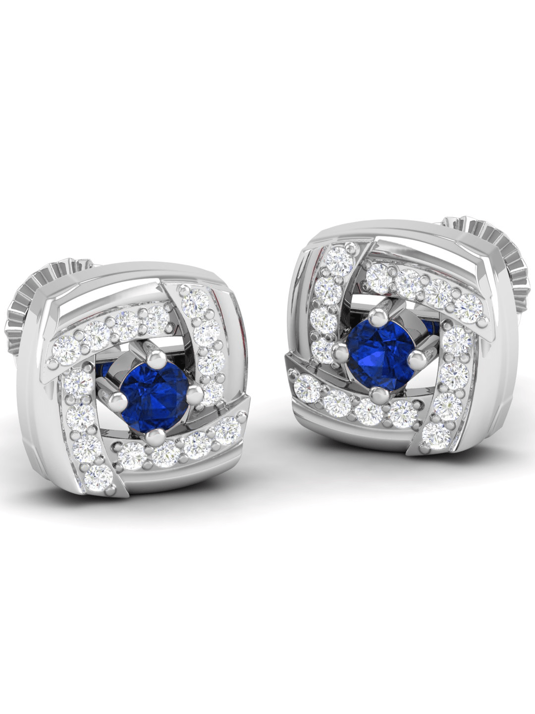 Pure Sterling Silver (92.5% purity)Precious, Beautiful and Designer Stud Earrings with cubic zirconia (AD) stones for Girls and Women