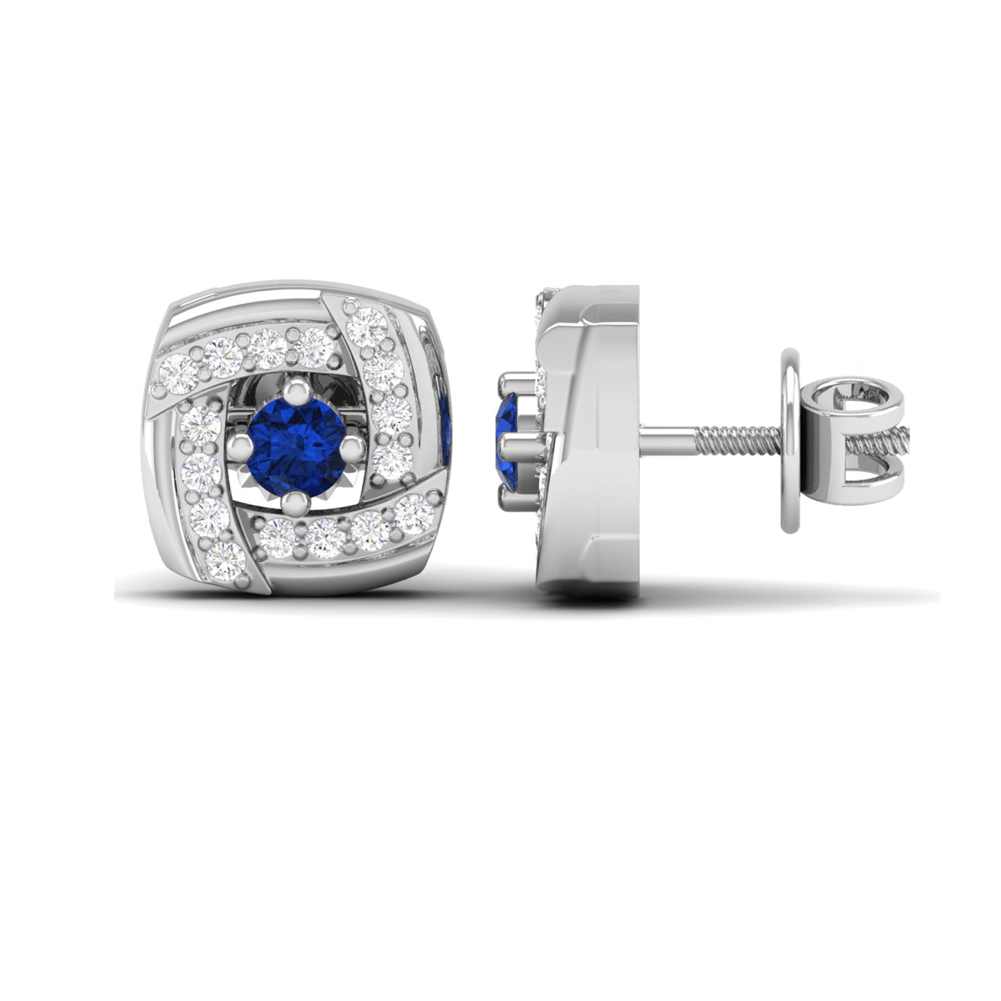 Pure Sterling Silver (92.5% purity)Precious, Beautiful and Designer Stud Earrings with cubic zirconia (AD) stones for Girls and Women