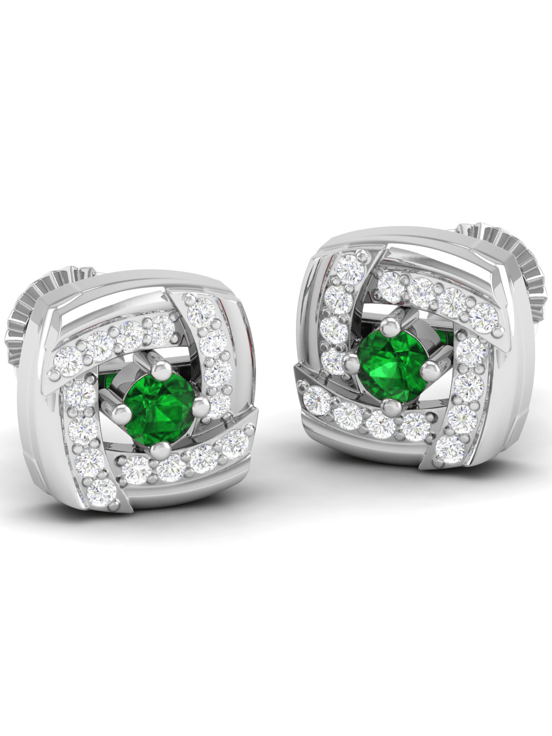 Pure Sterling Silver (92.5% purity)Precious, Beautiful and Designer Stud Earrings with cubic zirconia (AD) stones for Girls and Women