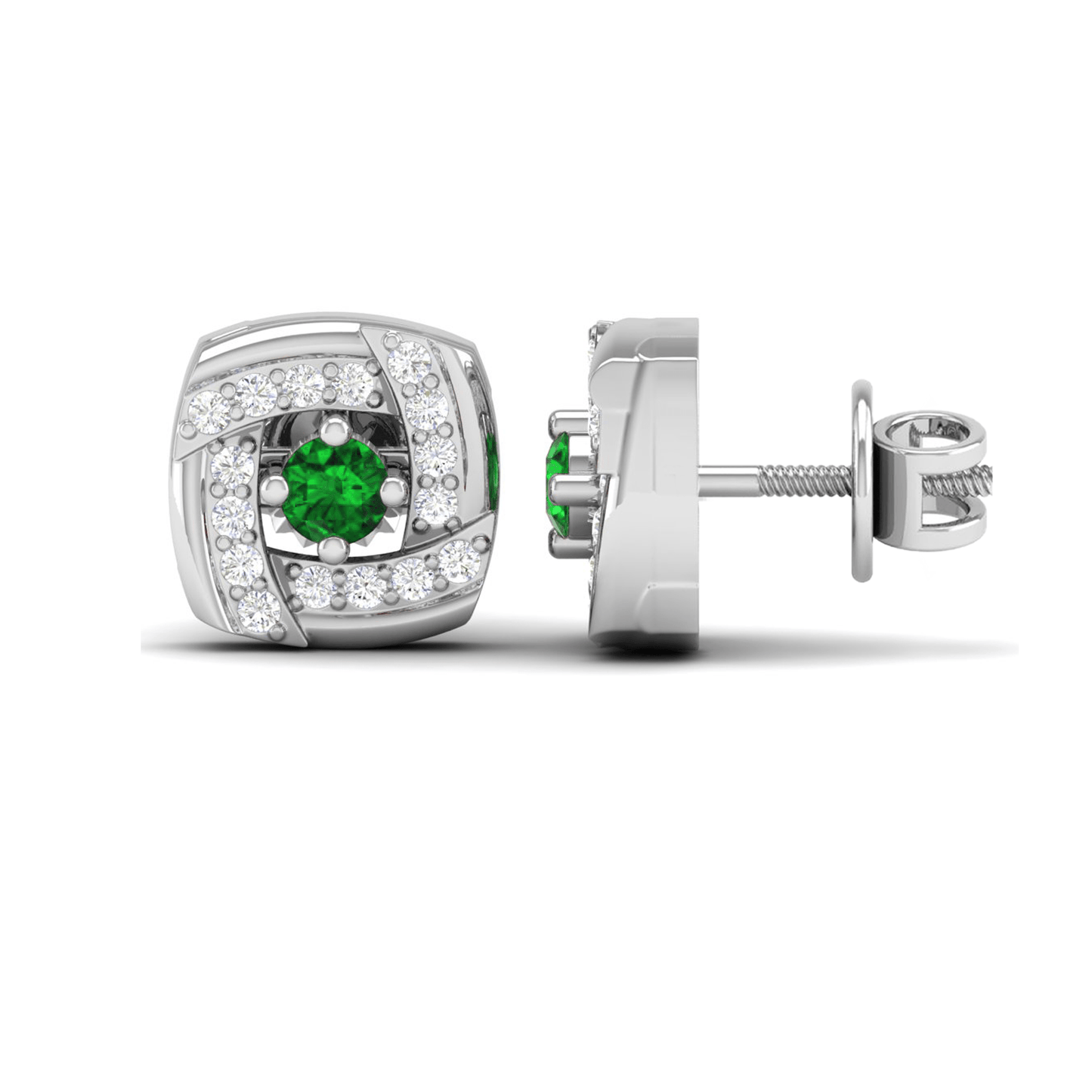 Pure Sterling Silver (92.5% purity)Precious, Beautiful and Designer Stud Earrings with cubic zirconia (AD) stones for Girls and Women