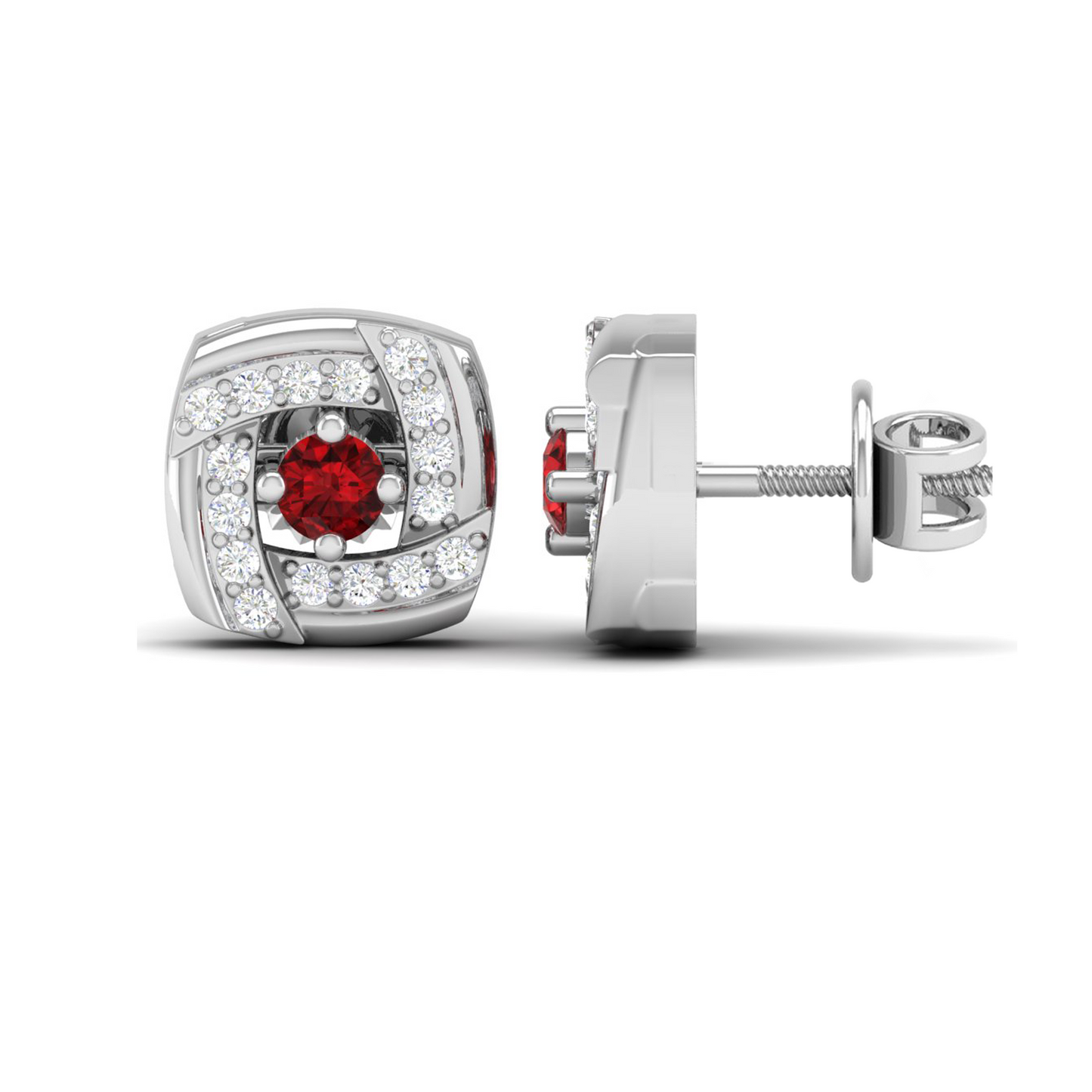 Pure Sterling Silver (92.5% purity)Precious, Beautiful and Designer Stud Earrings with cubic zirconia (AD) stones for Girls and Women