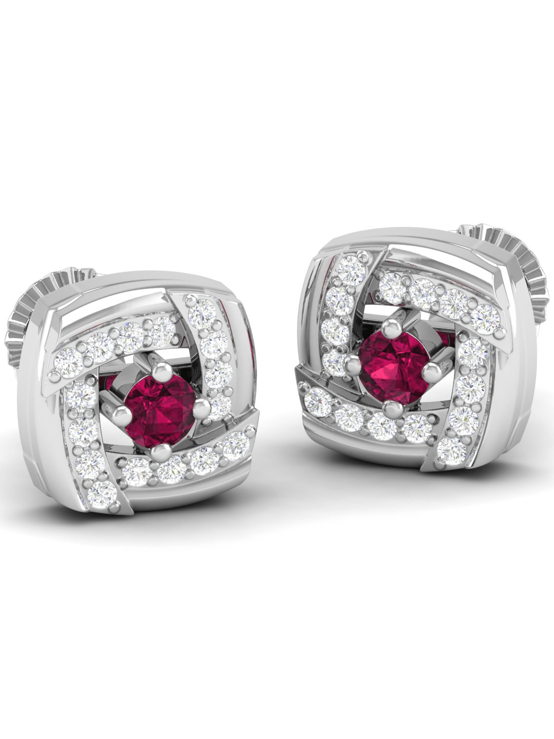 Pure Sterling Silver (92.5% purity)Precious, Beautiful and Designer Stud Earrings with cubic zirconia (AD) stones for Girls and Women