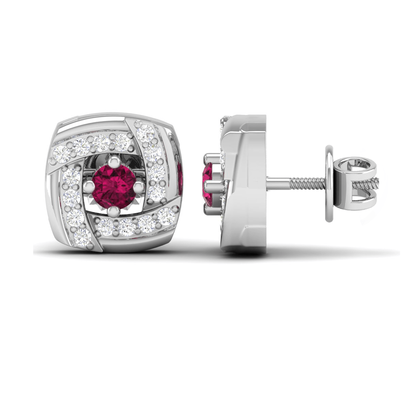 Pure Sterling Silver (92.5% purity)Precious, Beautiful and Designer Stud Earrings with cubic zirconia (AD) stones for Girls and Women