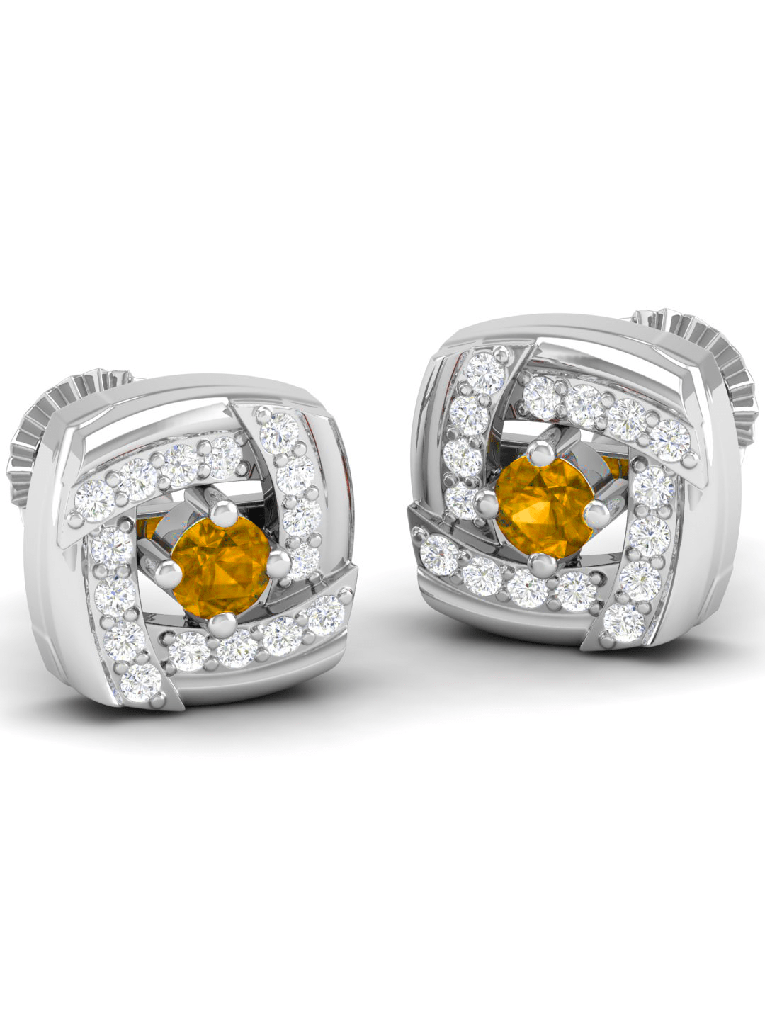 Pure Sterling Silver (92.5% purity)Precious, Beautiful and Designer Stud Earrings with cubic zirconia (AD) stones for Girls and Women