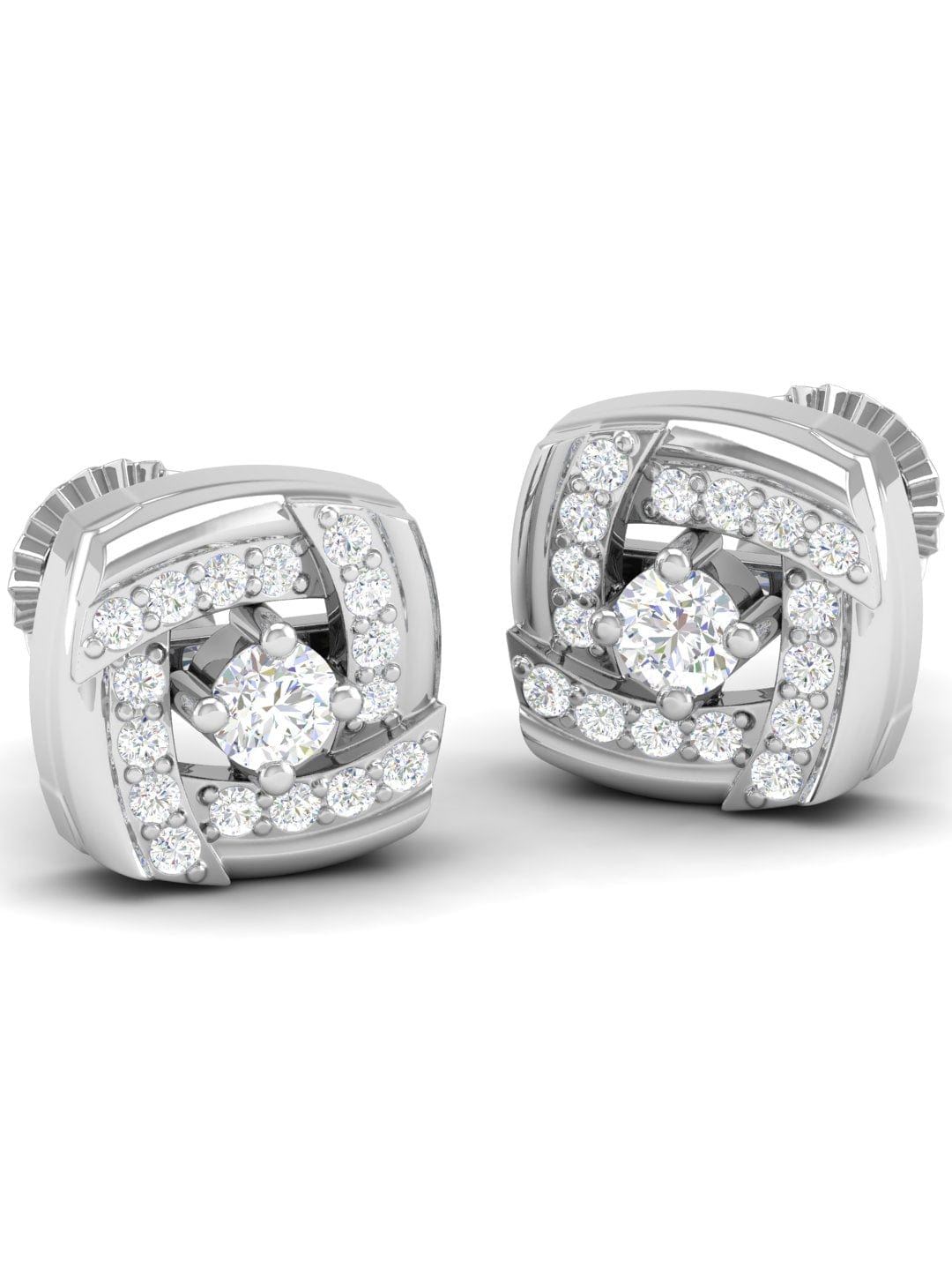 Pure Sterling Silver (92.5% purity)Precious, Beautiful and Designer Stud Earrings with cubic zirconia (AD) stones for Girls and Women