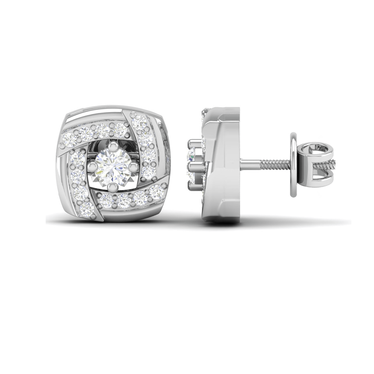 Pure Sterling Silver (92.5% purity)Precious, Beautiful and Designer Stud Earrings with cubic zirconia (AD) stones for Girls and Women