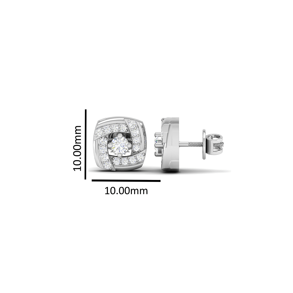 Pure Sterling Silver (92.5% purity)Precious, Beautiful and Designer Stud Earrings with cubic zirconia (AD) stones for Girls and Women