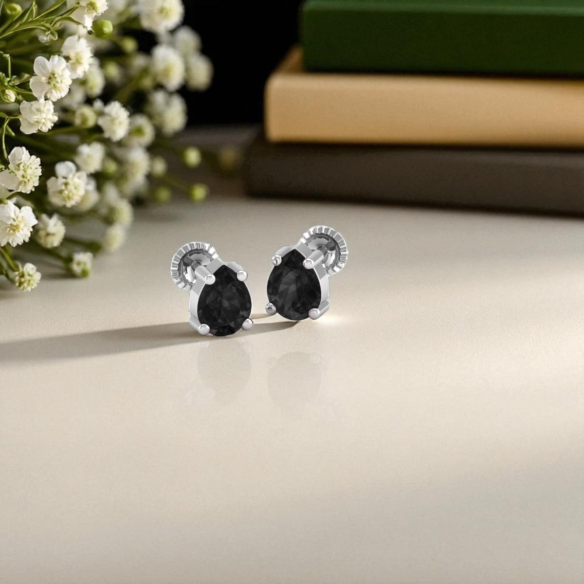 Pure Sterling Silver (92.5% purity)Precious, Beautiful and Designer Stud Earrings with cubic zirconia (AD) stones for Girls and Women