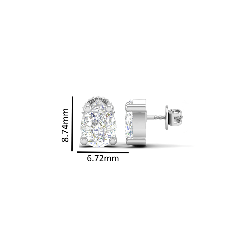 Pure Sterling Silver (92.5% purity)Precious, Beautiful and Designer Stud Earrings with cubic zirconia (AD) stones for Girls and Women