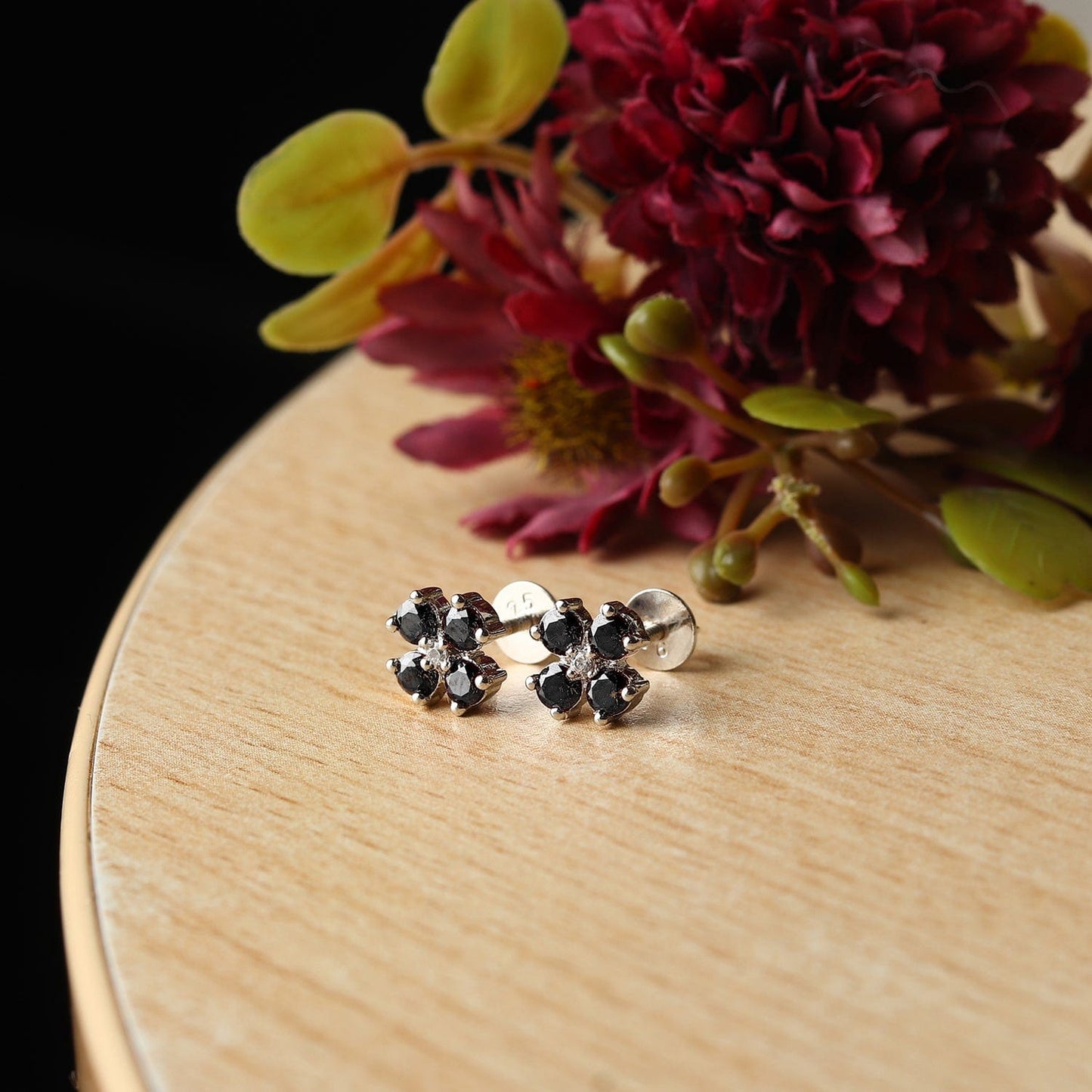 Pure Sterling Silver (92.5% purity)Precious, Beautiful and Designer Stud Earrings with cubic zirconia (AD) stones for Girls and Women