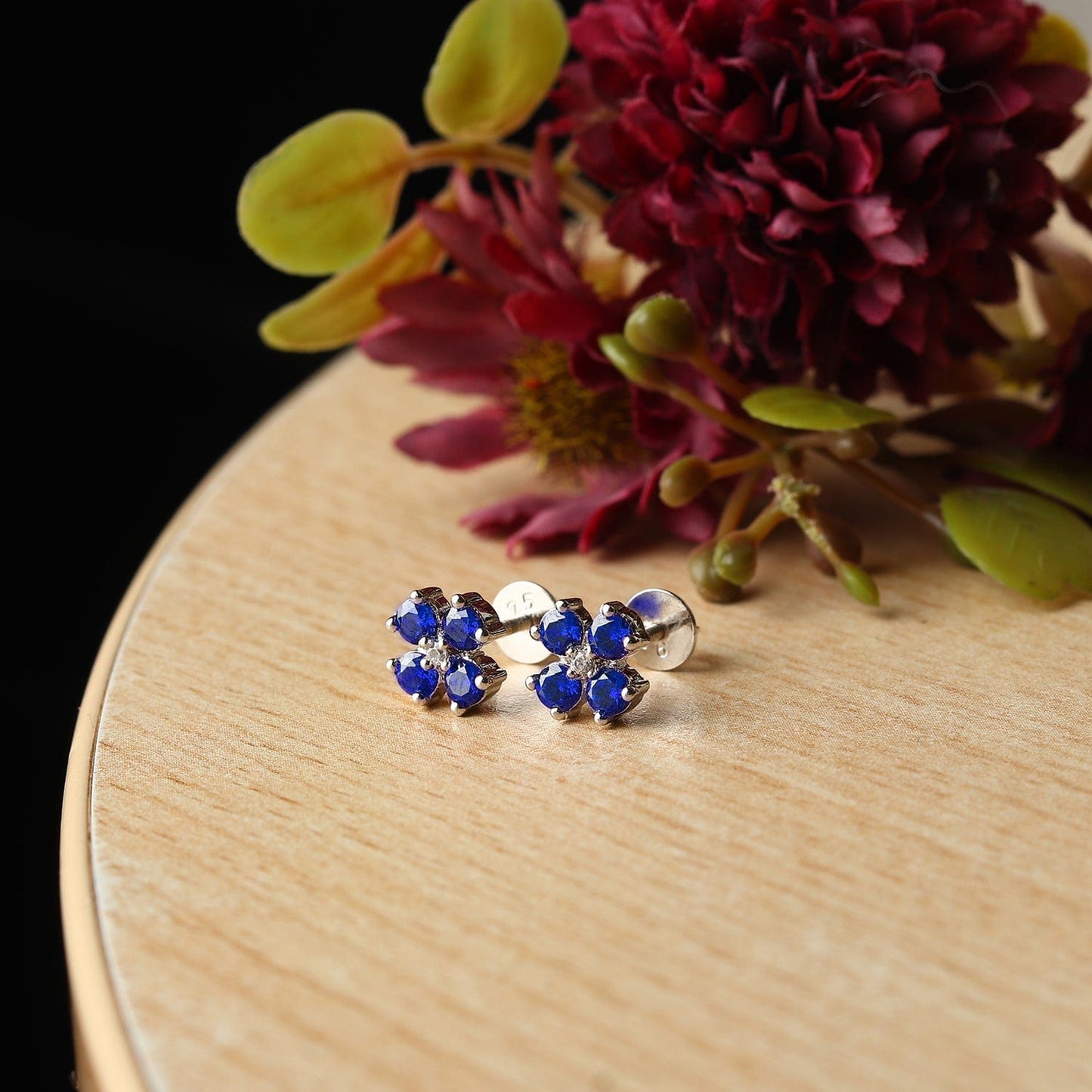Pure Sterling Silver (92.5% purity)Precious, Beautiful and Designer Stud Earrings with cubic zirconia (AD) stones for Girls and Women