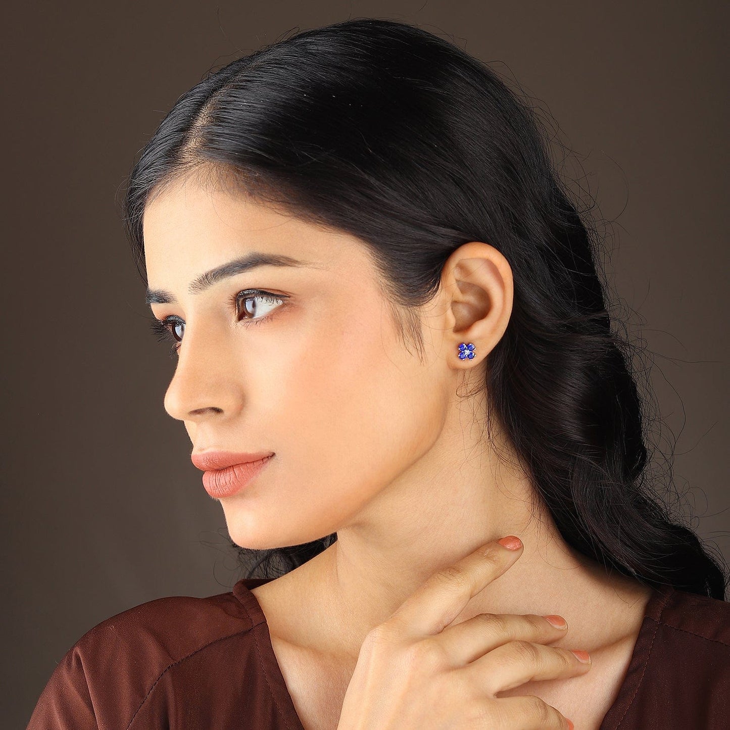 Pure Sterling Silver (92.5% purity)Precious, Beautiful and Designer Stud Earrings with cubic zirconia (AD) stones for Girls and Women