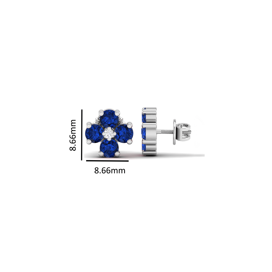 Pure Sterling Silver (92.5% purity)Precious, Beautiful and Designer Stud Earrings with cubic zirconia (AD) stones for Girls and Women