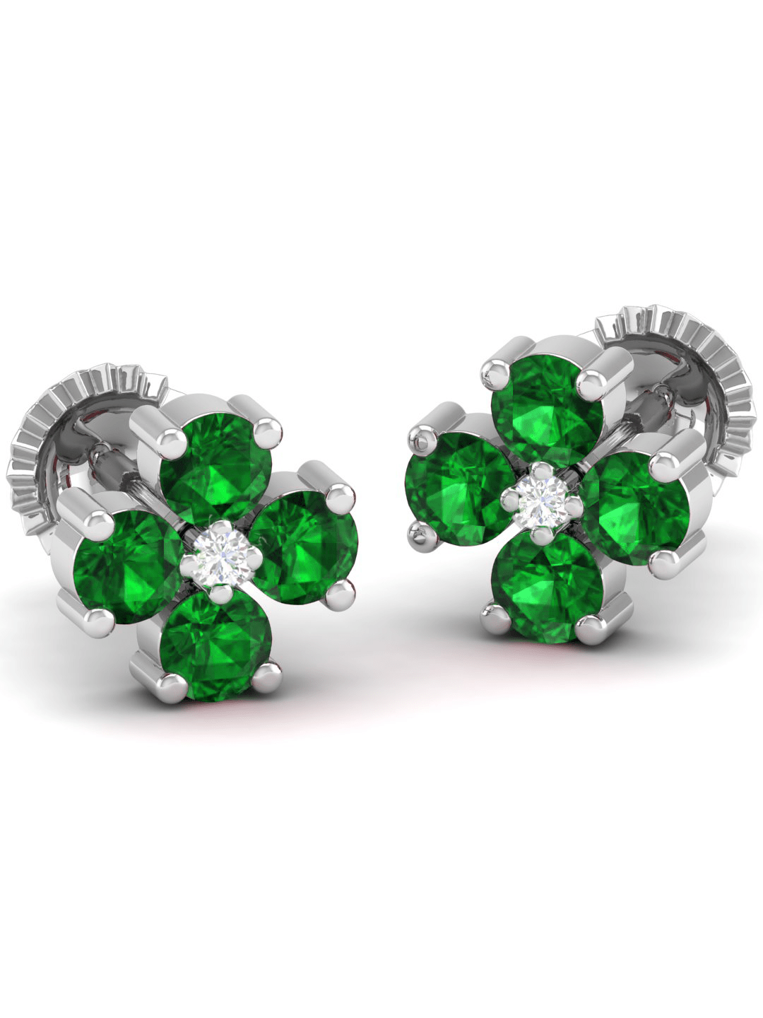 Pure Sterling Silver (92.5% purity)Precious, Beautiful and Designer Stud Earrings with cubic zirconia (AD) stones for Girls and Women