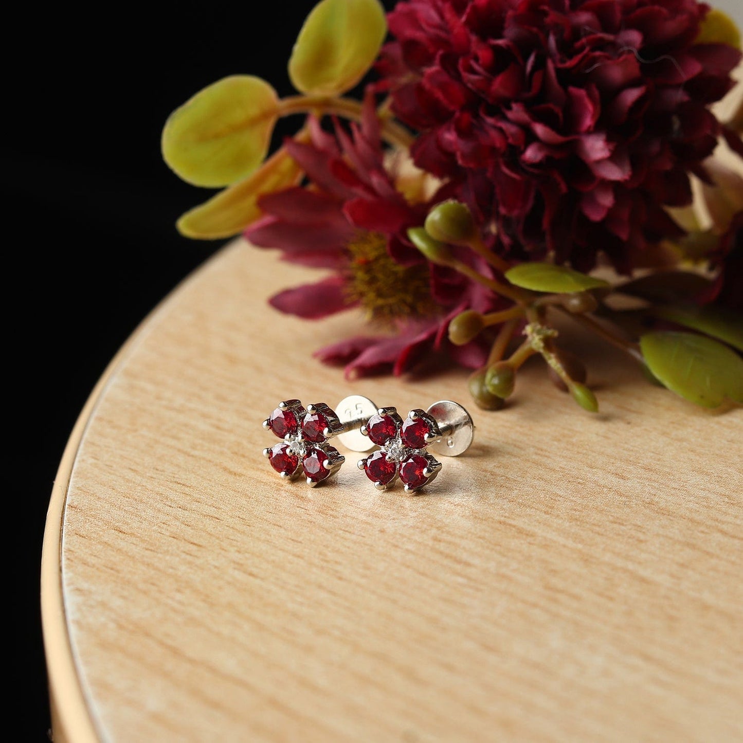 Pure Sterling Silver (92.5% purity)Precious, Beautiful and Designer Stud Earrings with cubic zirconia (AD) stones for Girls and Women