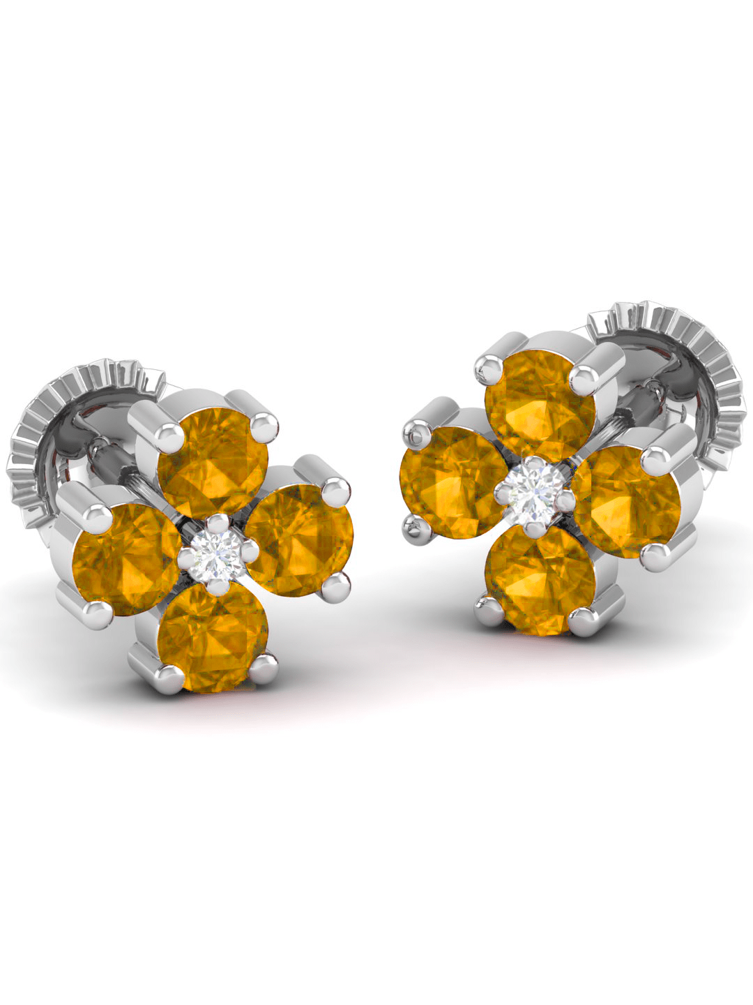 Pure Sterling Silver (92.5% purity)Precious, Beautiful and Designer Stud Earrings with cubic zirconia (AD) stones for Girls and Women