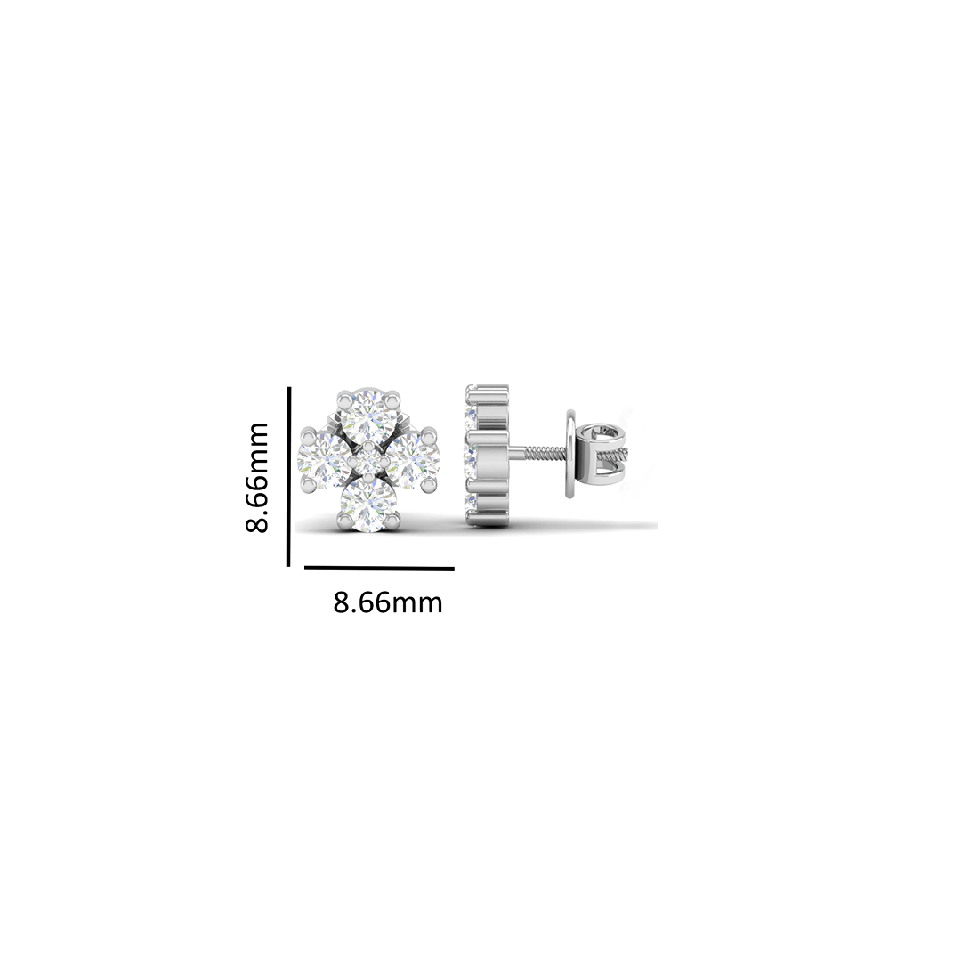 Pure Sterling Silver (92.5% purity)Precious, Beautiful and Designer Stud Earrings with cubic zirconia (AD) stones for Girls and Women