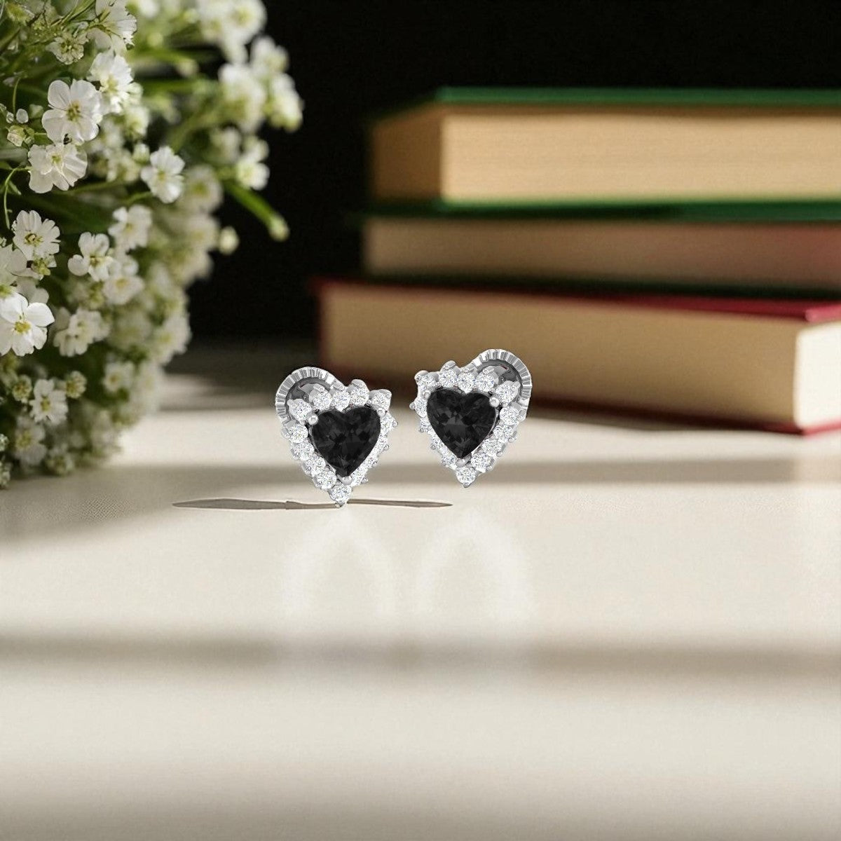 Pure Sterling Silver (92.5% purity)Precious, Beautiful and Designer Stud Earrings with cubic zirconia (AD) stones for Girls and Women