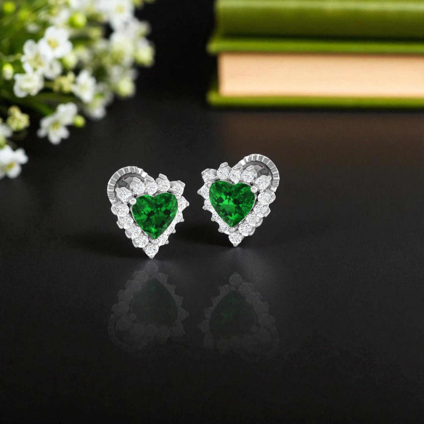 Pure Sterling Silver (92.5% purity)Precious, Beautiful and Designer Stud Earrings with cubic zirconia (AD) stones for Girls and Women