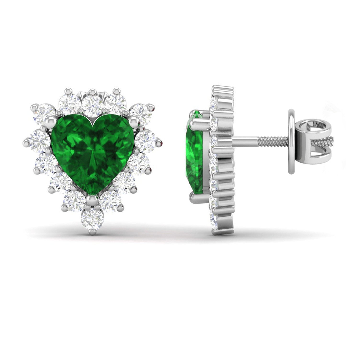 Pure Sterling Silver (92.5% purity)Precious, Beautiful and Designer Stud Earrings with cubic zirconia (AD) stones for Girls and Women