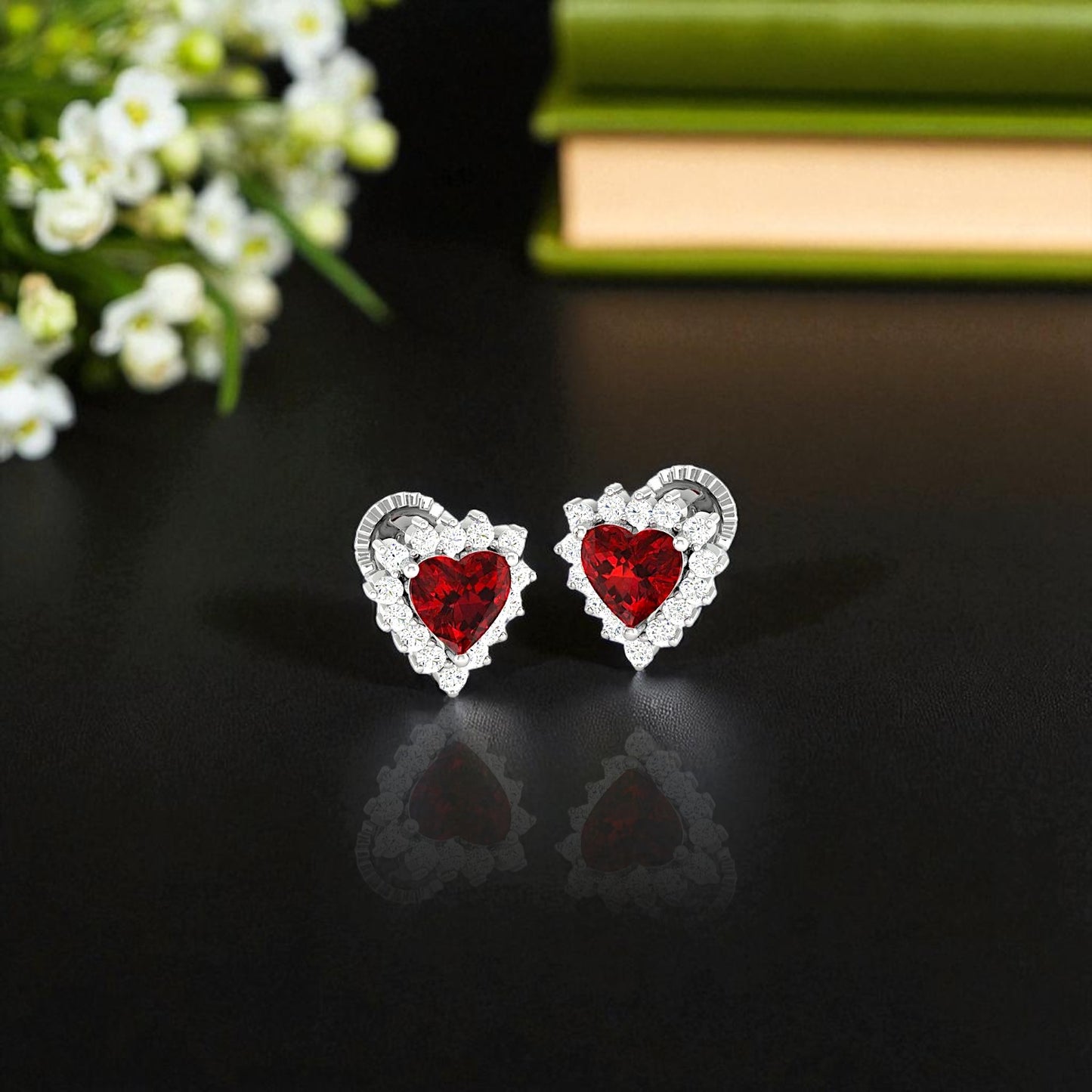 Pure Sterling Silver (92.5% purity)Precious, Beautiful and Designer Stud Earrings with cubic zirconia (AD) stones for Girls and Women