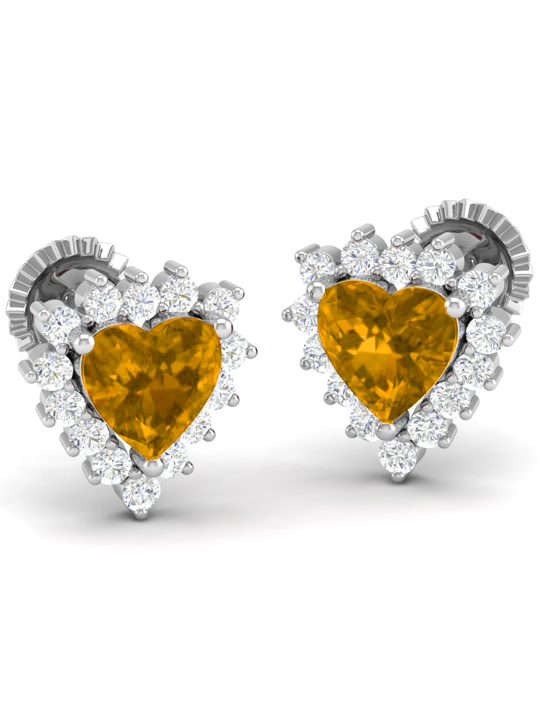 Pure Sterling Silver (92.5% purity)Precious, Beautiful and Designer Stud Earrings with cubic zirconia (AD) stones for Girls and Women