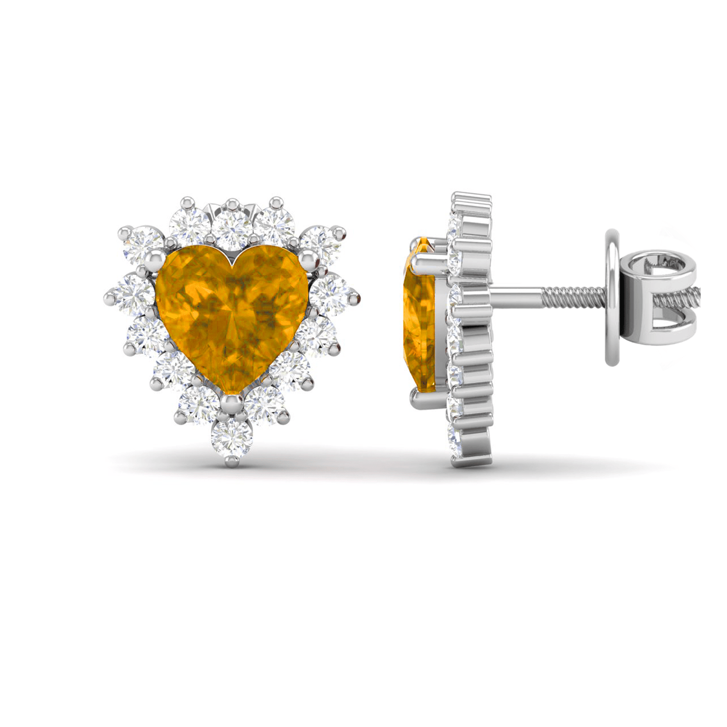 Pure Sterling Silver (92.5% purity)Precious, Beautiful and Designer Stud Earrings with cubic zirconia (AD) stones for Girls and Women