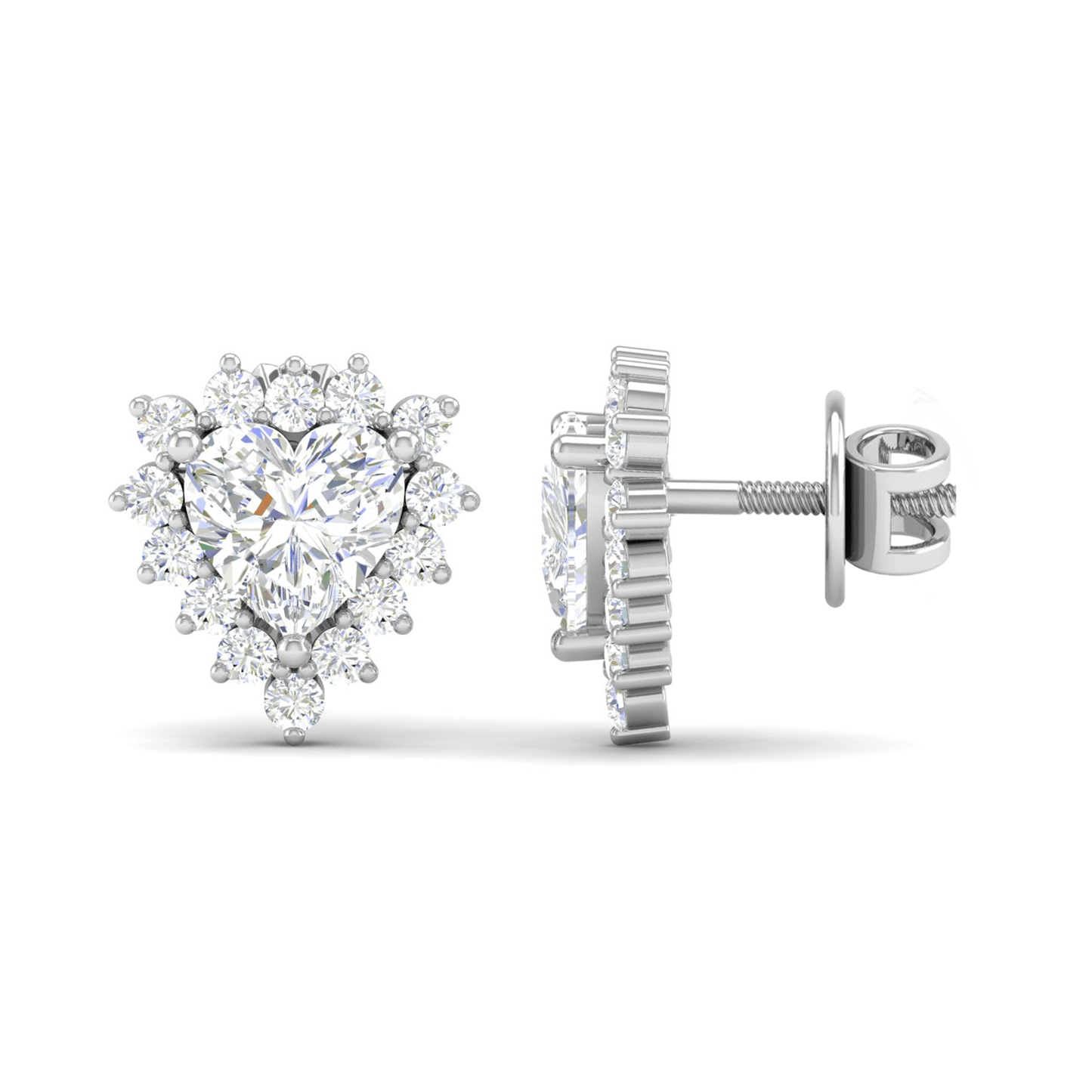 Pure Sterling Silver (92.5% purity)Precious, Beautiful and Designer Stud Earrings with cubic zirconia (AD) stones for Girls and Women