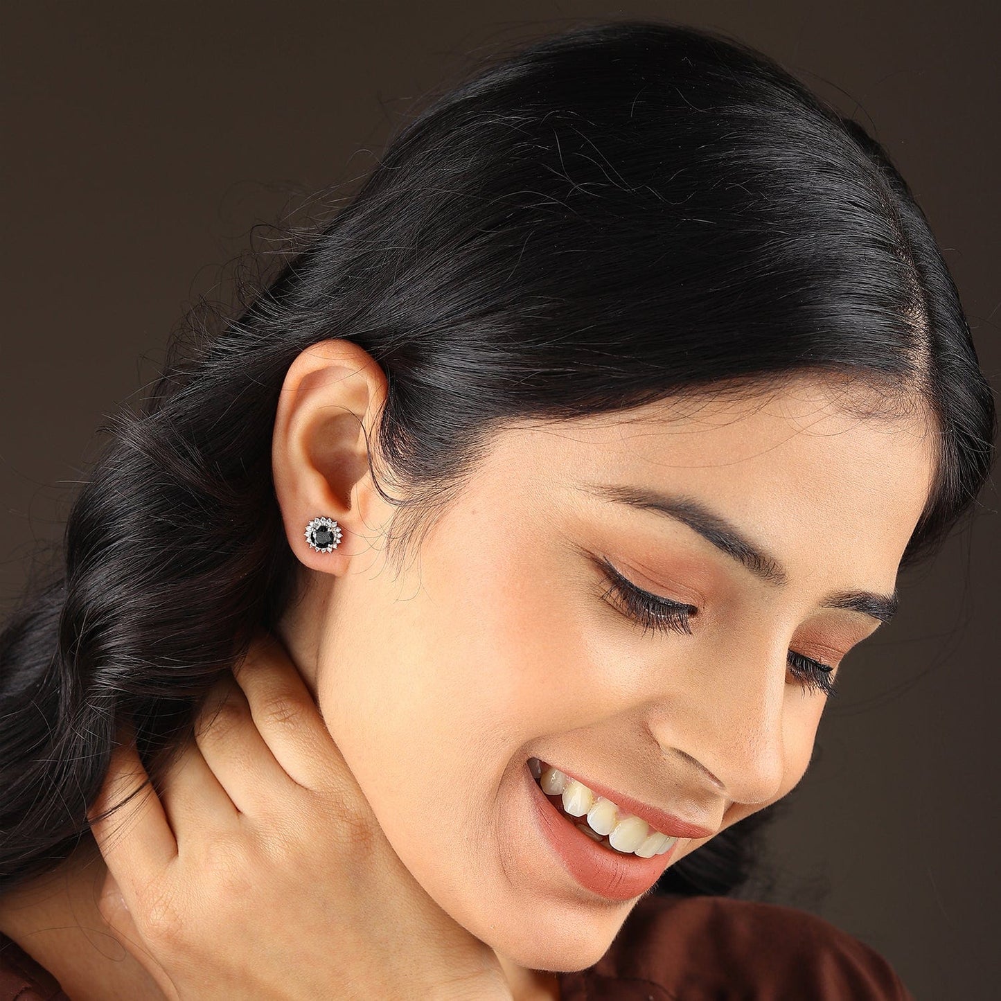 Pure Sterling Silver (92.5% purity)Precious, Beautiful and Designer Stud Earrings with cubic zirconia (AD) stones for Girls and Women