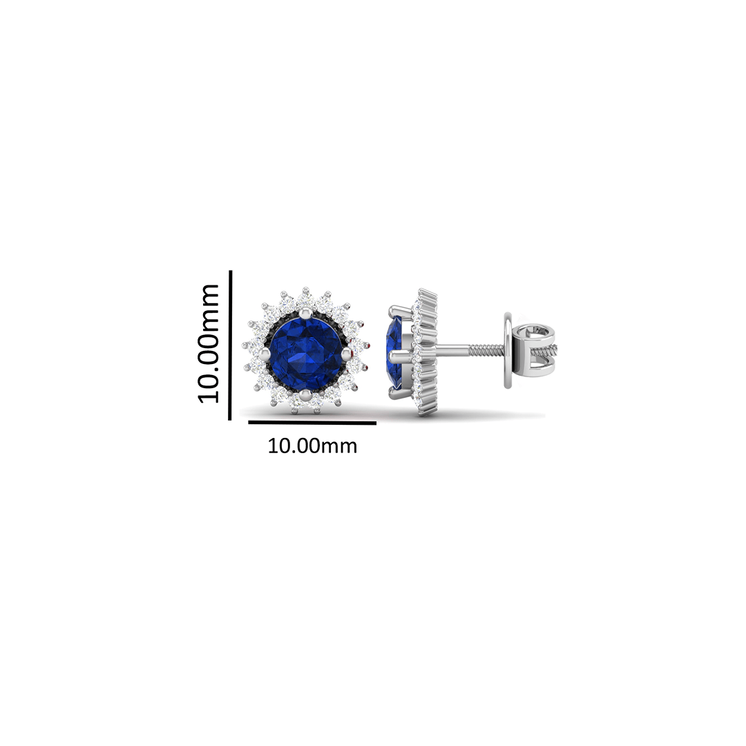 Pure Sterling Silver (92.5% purity)Precious, Beautiful and Designer Stud Earrings with cubic zirconia (AD) stones for Girls and Women