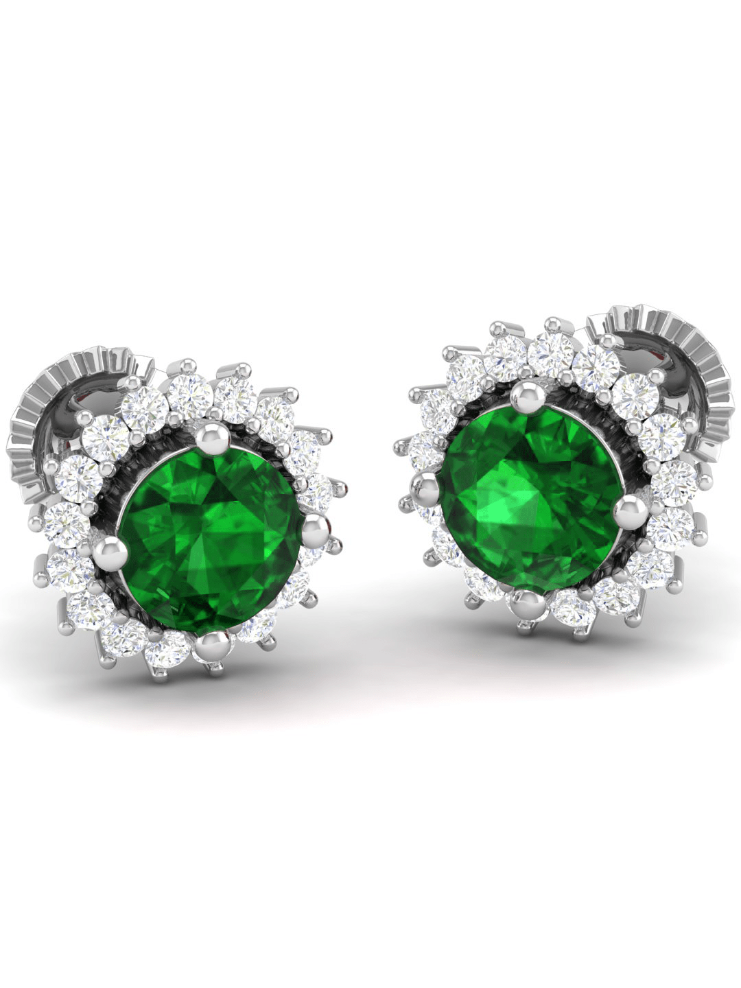 Pure Sterling Silver (92.5% purity)Precious, Beautiful and Designer Stud Earrings with cubic zirconia (AD) stones for Girls and Women