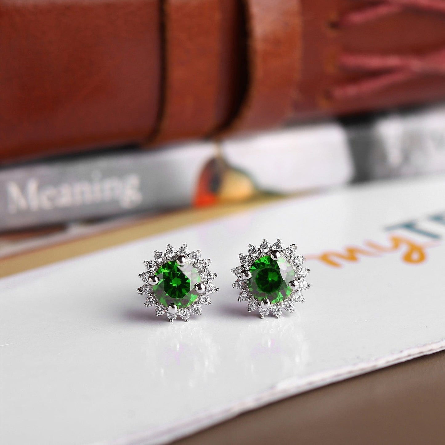 Pure Sterling Silver (92.5% purity)Precious, Beautiful and Designer Stud Earrings with cubic zirconia (AD) stones for Girls and Women