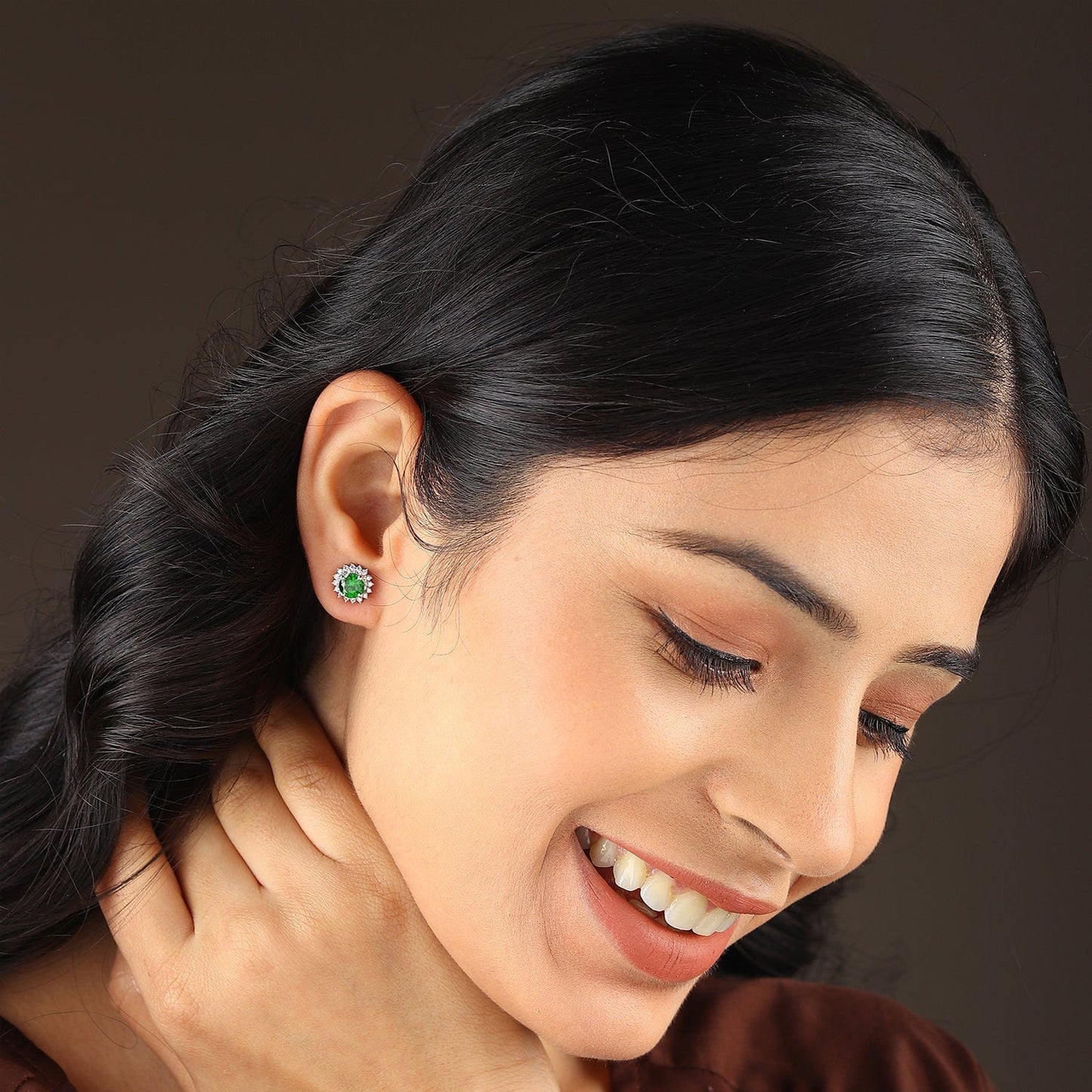 Pure Sterling Silver (92.5% purity)Precious, Beautiful and Designer Stud Earrings with cubic zirconia (AD) stones for Girls and Women