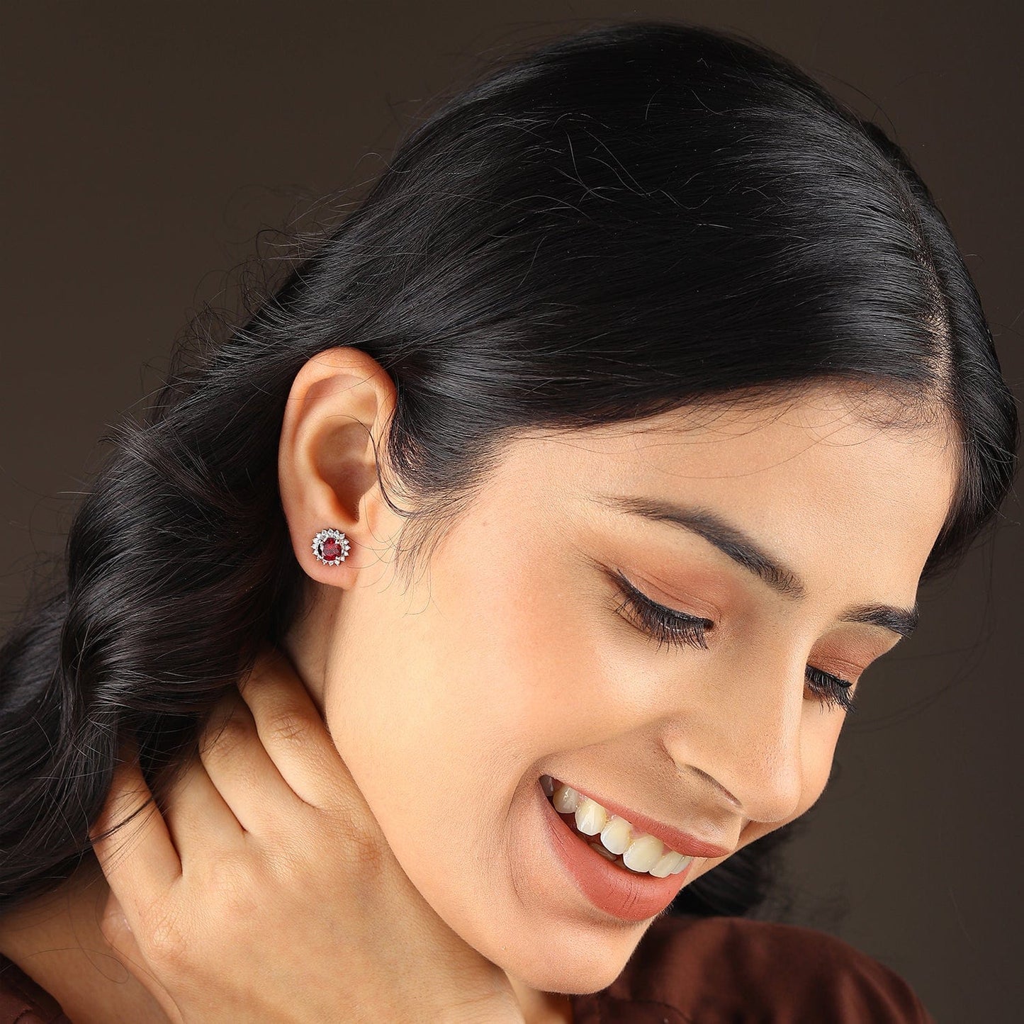 Pure Sterling Silver (92.5% purity)Precious, Beautiful and Designer Stud Earrings with cubic zirconia (AD) stones for Girls and Women